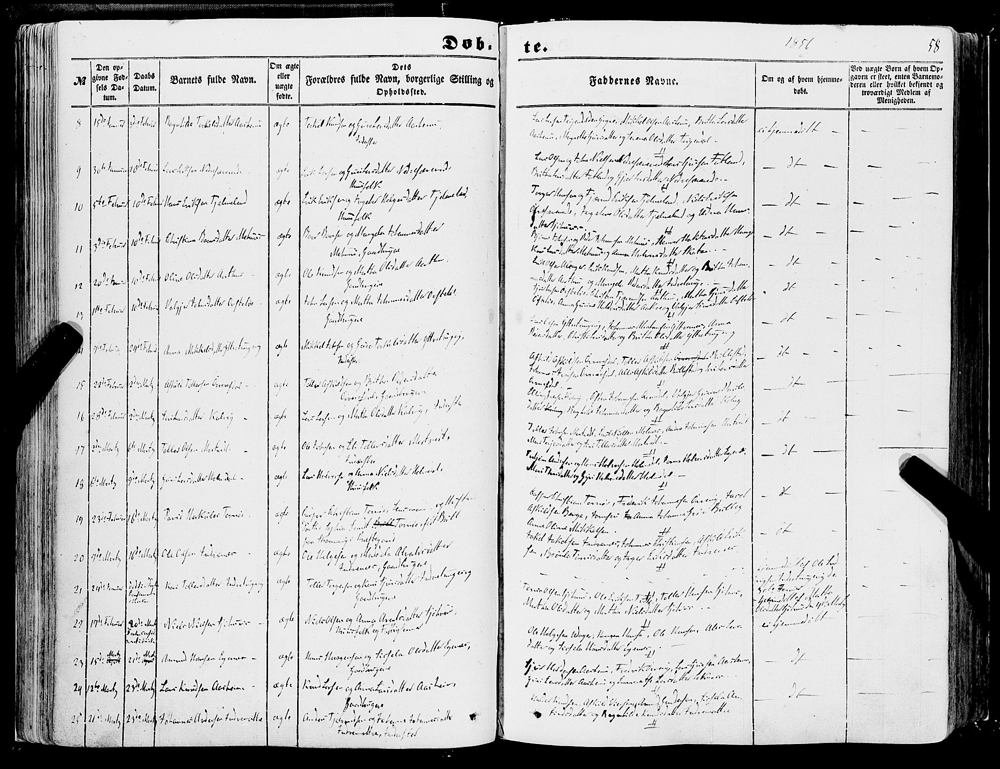 Skånevik sokneprestembete, AV/SAB-A-77801/H/Haa: Ministerialbok nr. A 5I, 1848-1869, s. 58