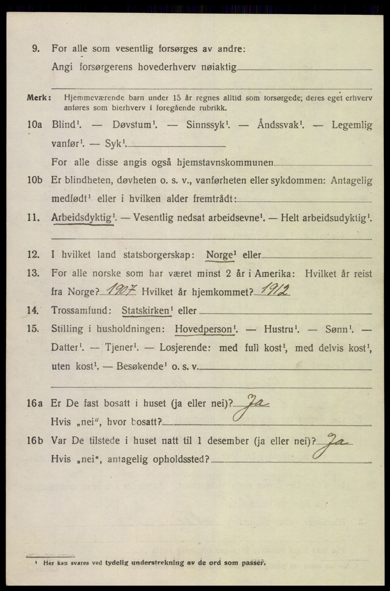 SAK, Folketelling 1920 for 1024 Bjelland herred, 1920, s. 2072