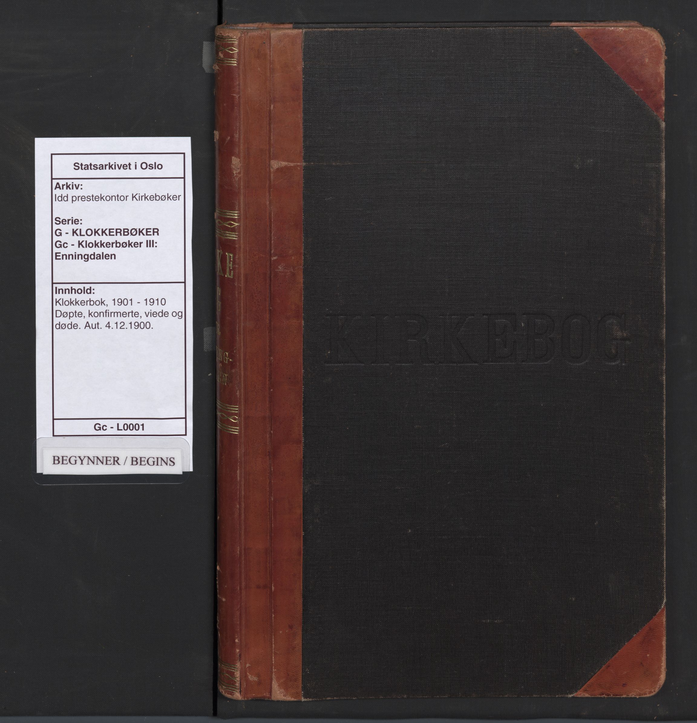 Idd prestekontor Kirkebøker, SAO/A-10911/G/Gc/L0001: Klokkerbok nr. III 1, 1901-1910