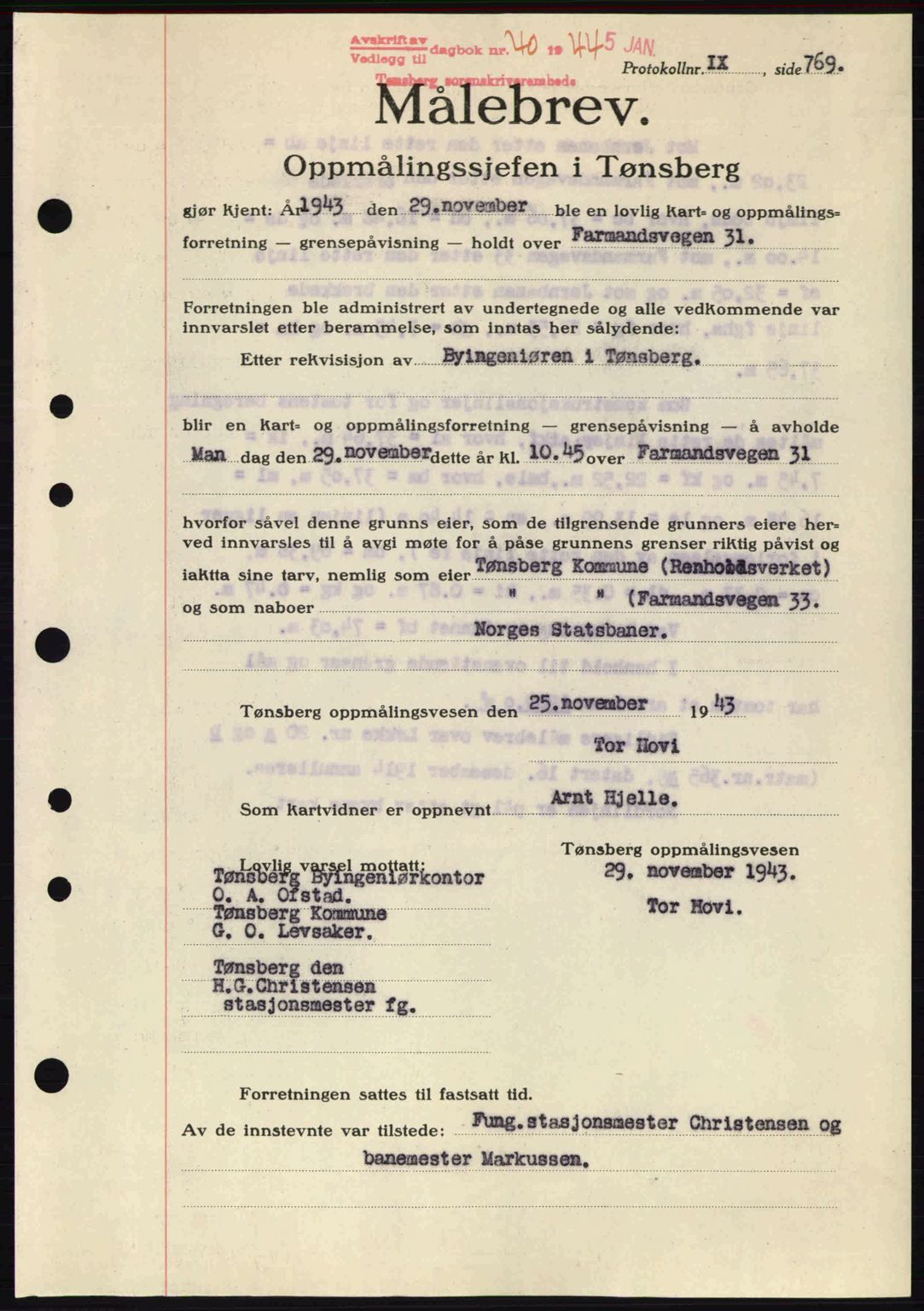 Tønsberg sorenskriveri, AV/SAKO-A-130/G/Ga/Gaa/L0014: Pantebok nr. A14, 1943-1944, Dagboknr: 40/1944