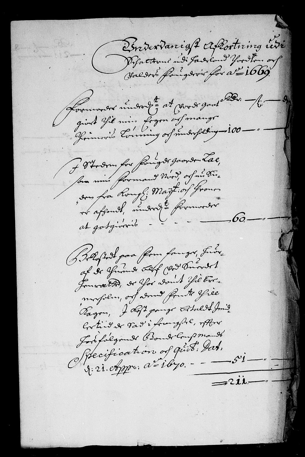 Rentekammeret inntil 1814, Reviderte regnskaper, Stiftamtstueregnskaper, Landkommissariatet på Akershus og Akershus stiftamt, AV/RA-EA-5869/R/Rb/L0062: Akershus stiftamt, 1669
