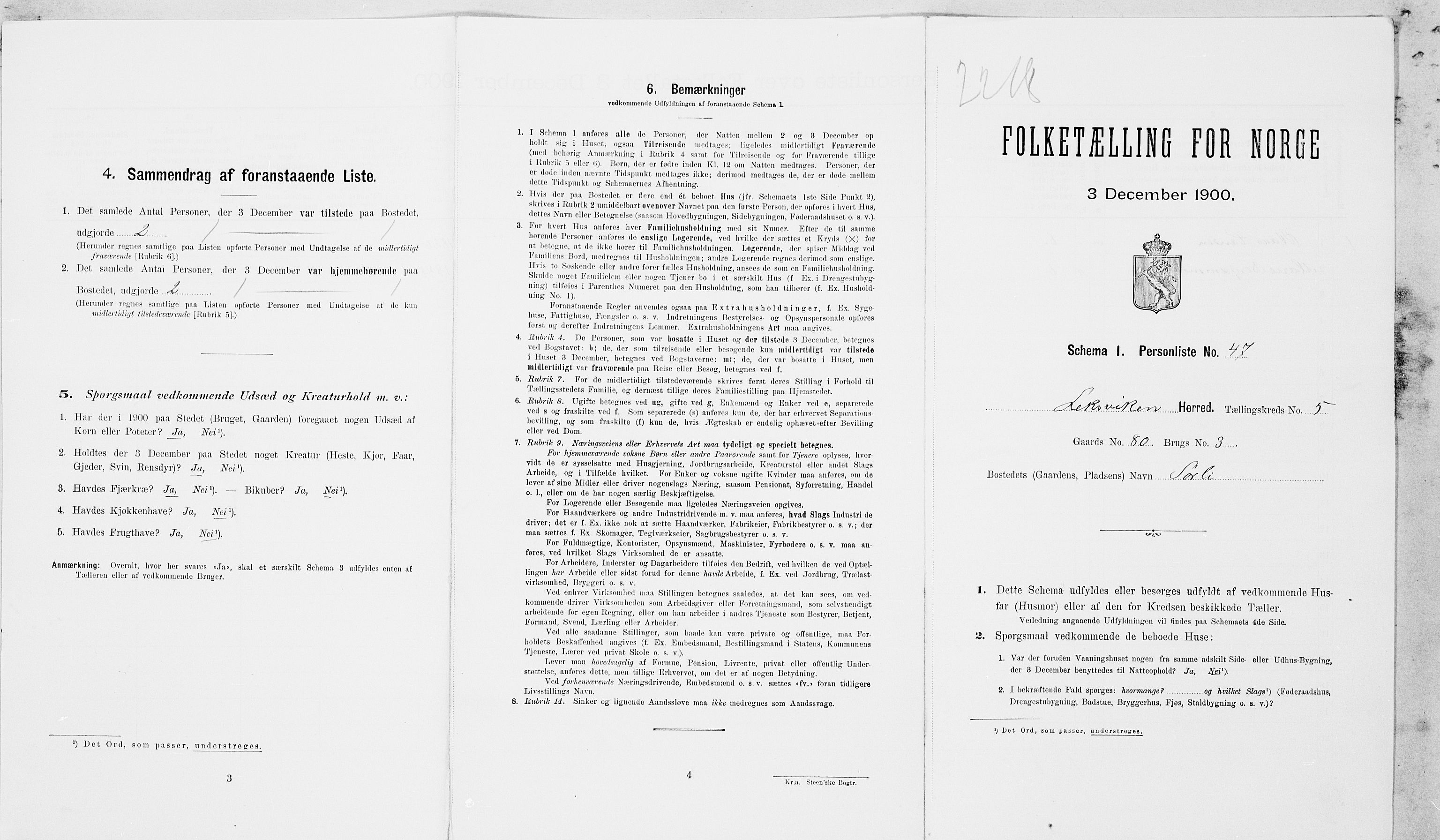SAT, Folketelling 1900 for 1718 Leksvik herred, 1900, s. 743