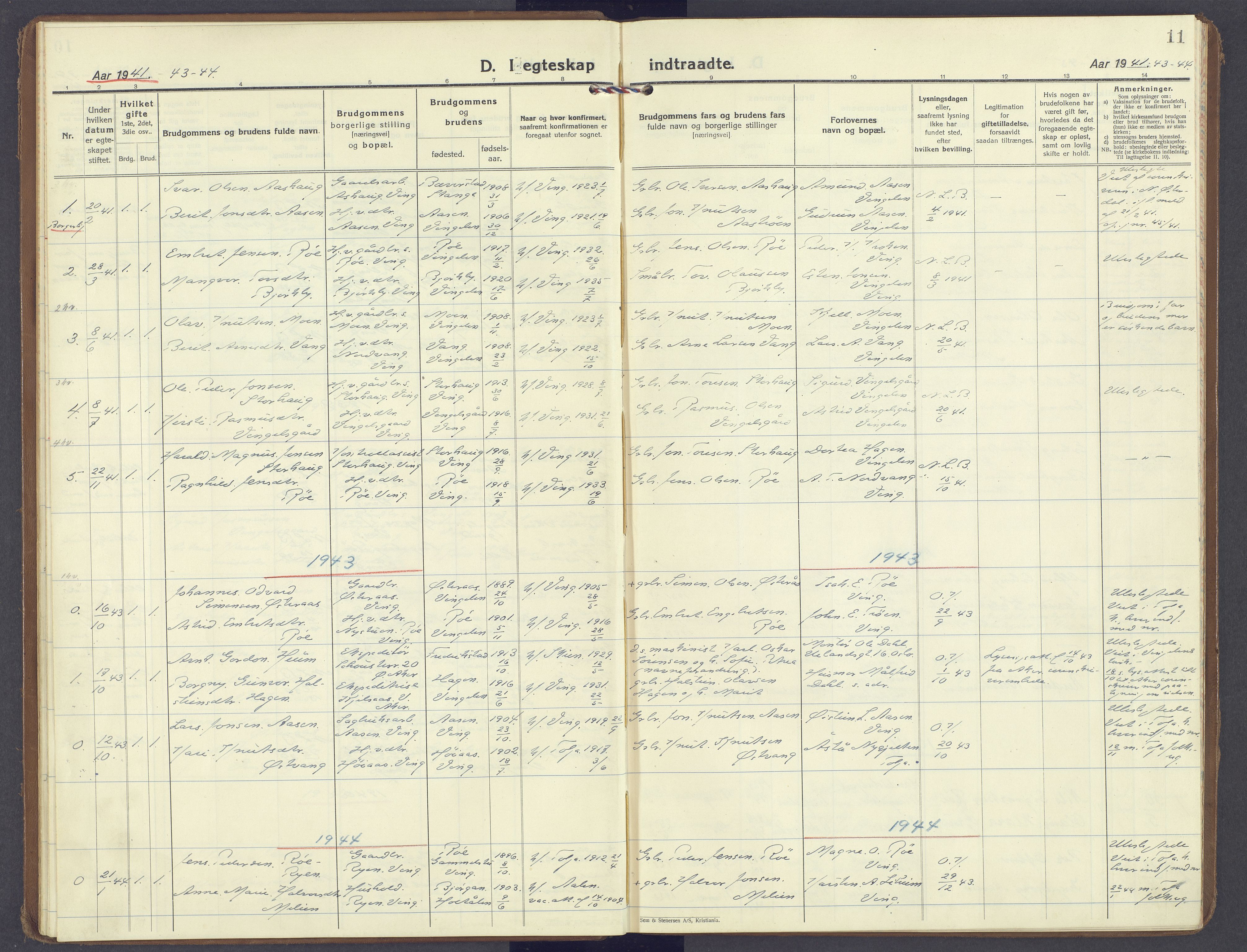 Tolga prestekontor, SAH/PREST-062/K/L0020: Ministerialbok nr. 20, 1925-2004, s. 11