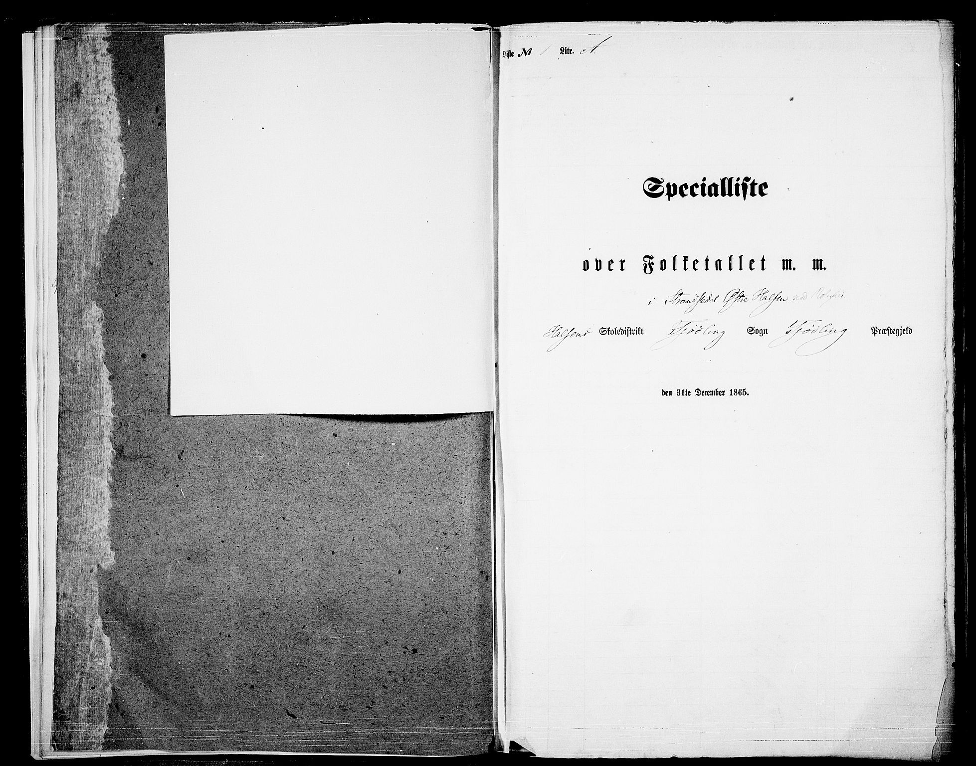 RA, Folketelling 1865 for 0725P Tjølling prestegjeld, 1865, s. 15