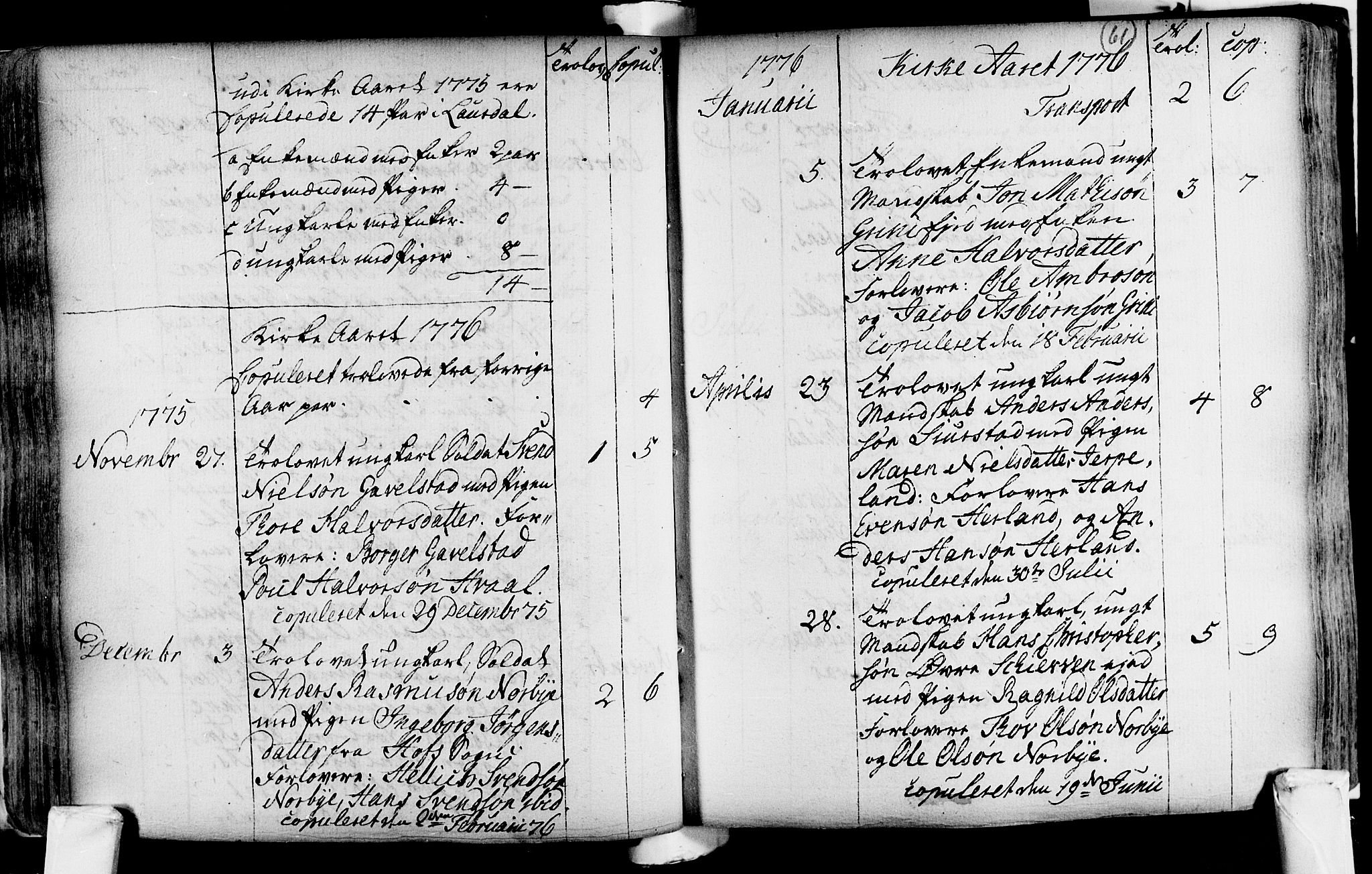 Lardal kirkebøker, SAKO/A-350/F/Fa/L0004: Ministerialbok nr. i 4, 1733-1815, s. 61