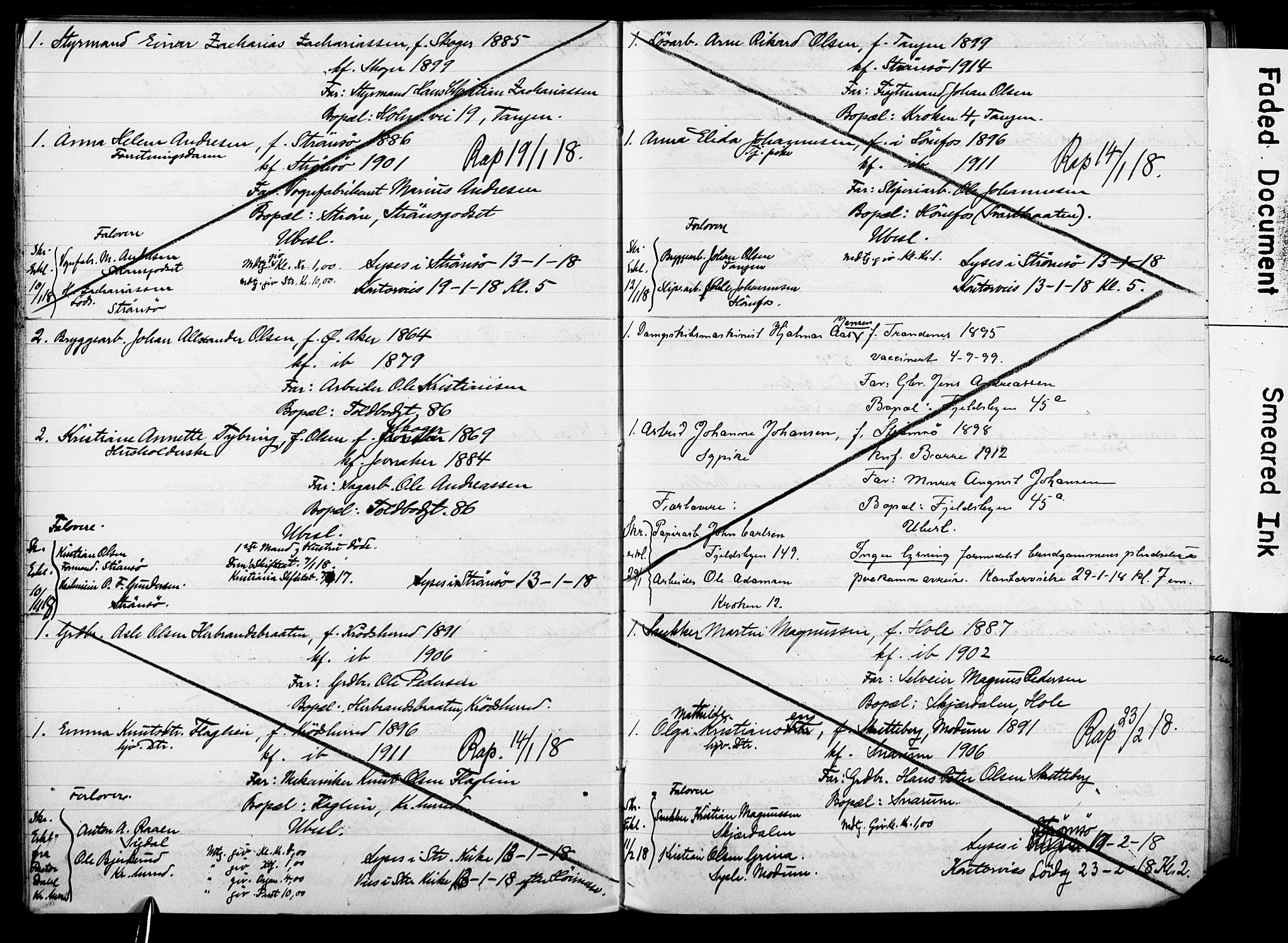 Strømsø kirkebøker, AV/SAKO-A-246/H/Ha/L0014: Lysningsprotokoll nr. 14, 1911-1920