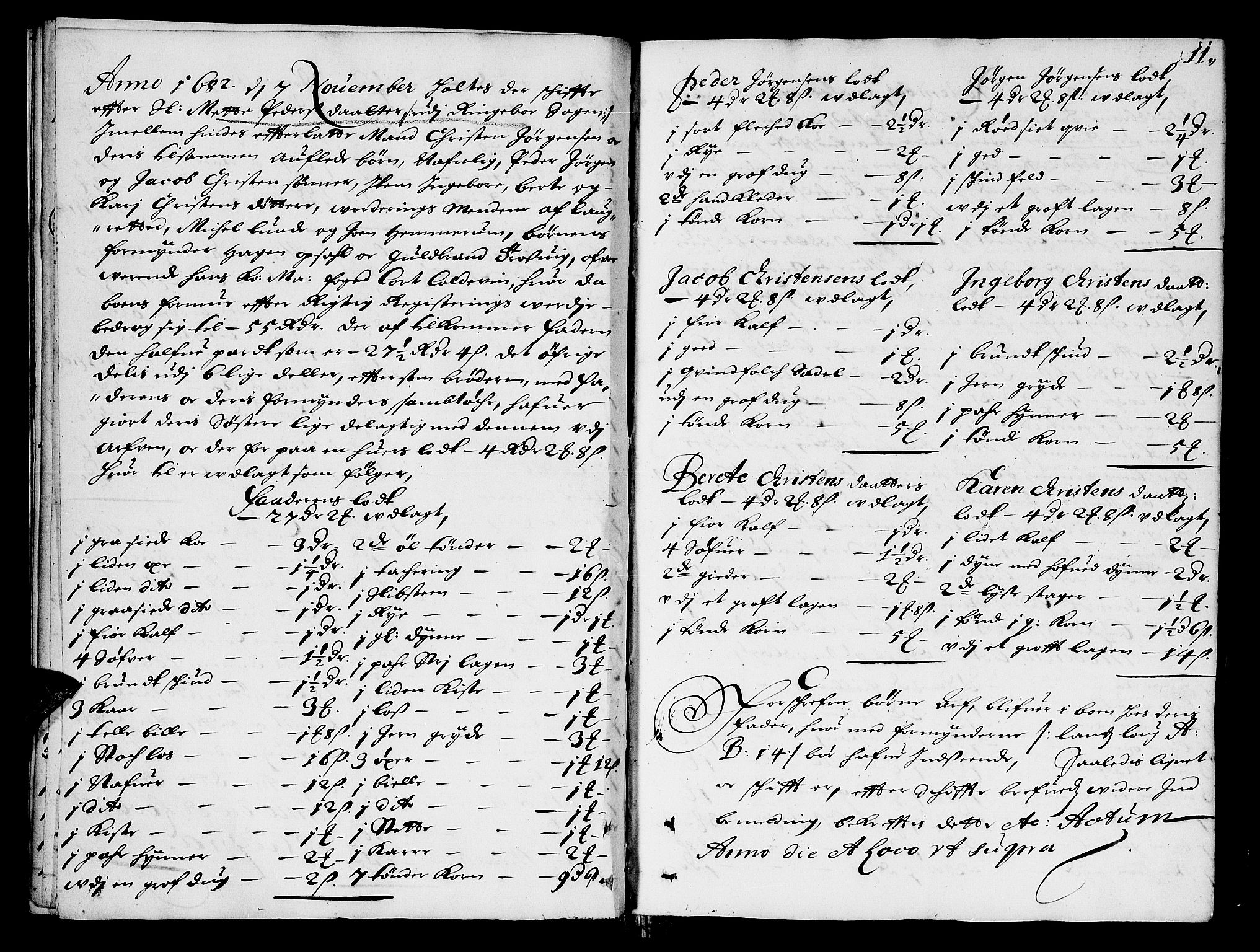 Sorenskriverier i Gudbrandsdalen, AV/SAH-TING-036/J/Ja/Jab/L0001: Skifteprotokoll - Sør-Gudbrandsdal, 1682-1721, s. 10b-11a