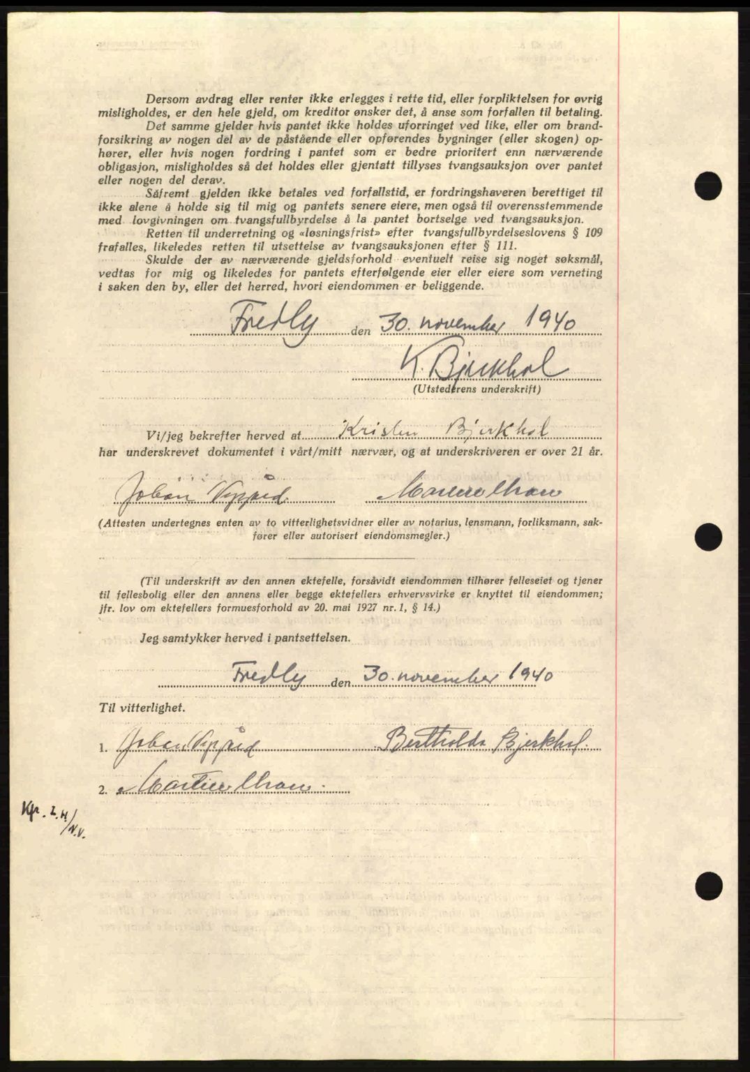 Nordmøre sorenskriveri, AV/SAT-A-4132/1/2/2Ca: Pantebok nr. B87, 1940-1941, Dagboknr: 2112/1940