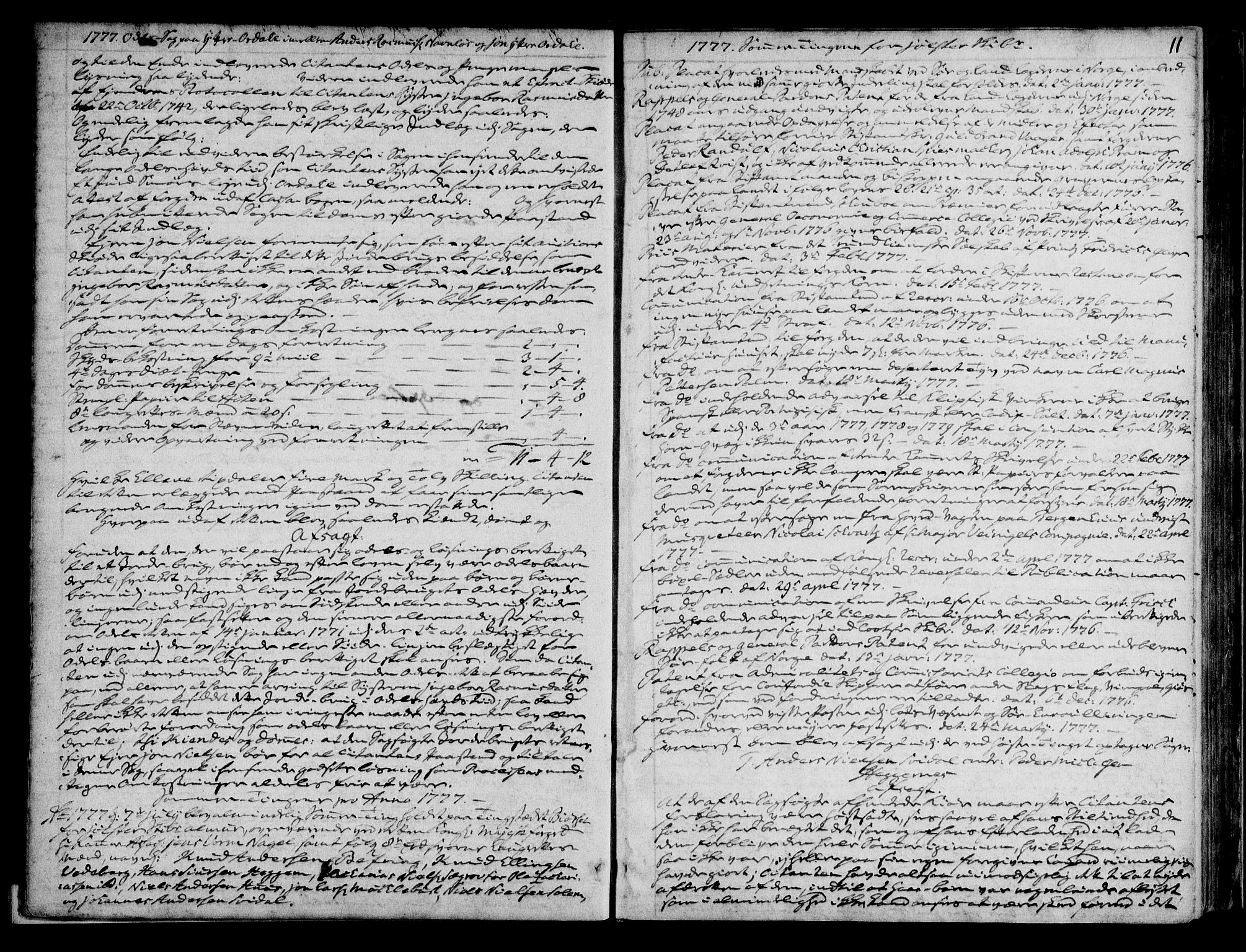 Sunnfjord tingrett, AV/SAB-A-3201/1/F/Fa/Faa/L0019: Tingbok, 1777-1785, s. 10b-11a