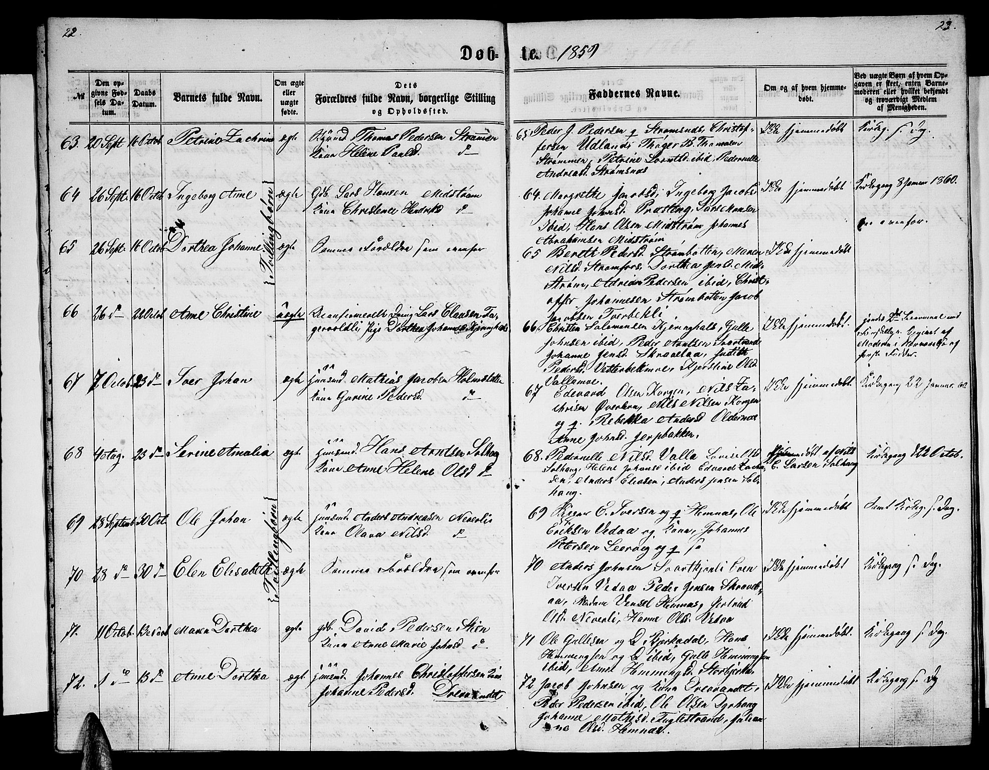 Ministerialprotokoller, klokkerbøker og fødselsregistre - Nordland, AV/SAT-A-1459/825/L0365: Klokkerbok nr. 825C02, 1858-1873, s. 22-23