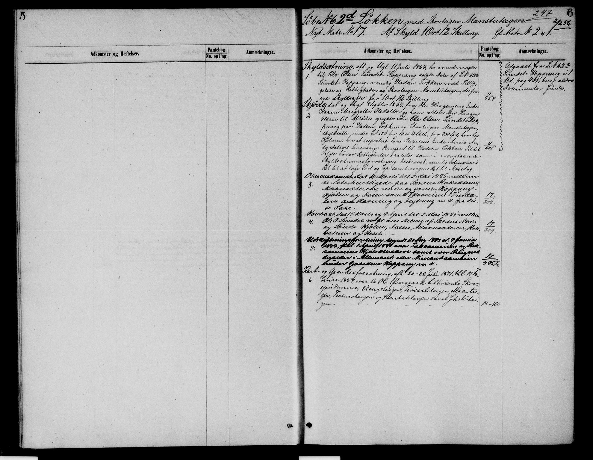 Sør-Østerdal sorenskriveri, SAH/TING-018/H/Ha/Had/L0057: Panteregister nr. 2, 1800-1894, s. 5-6