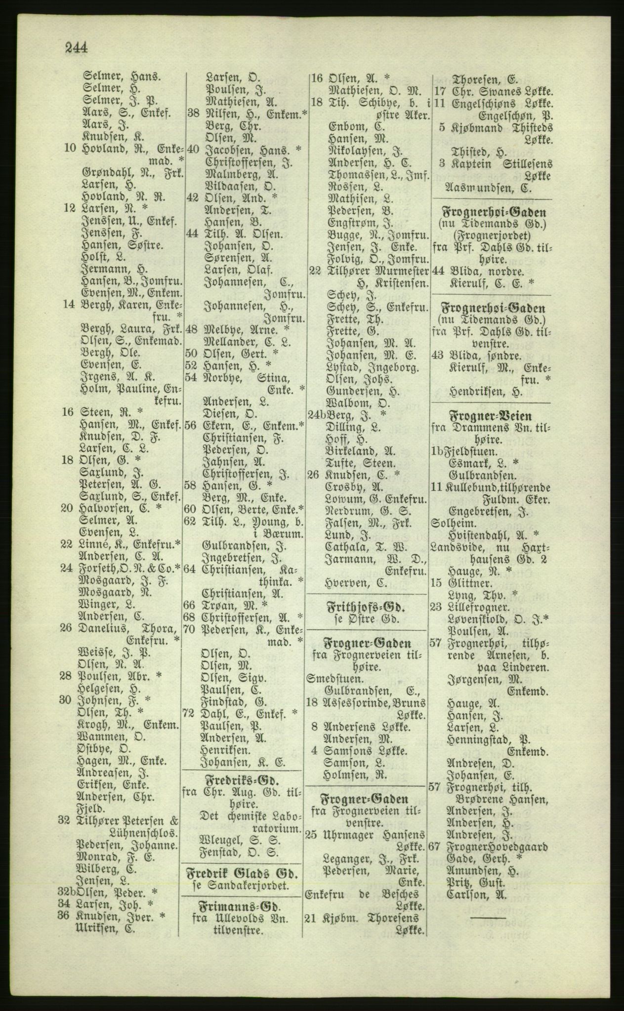 Kristiania/Oslo adressebok, PUBL/-, 1881, s. 244