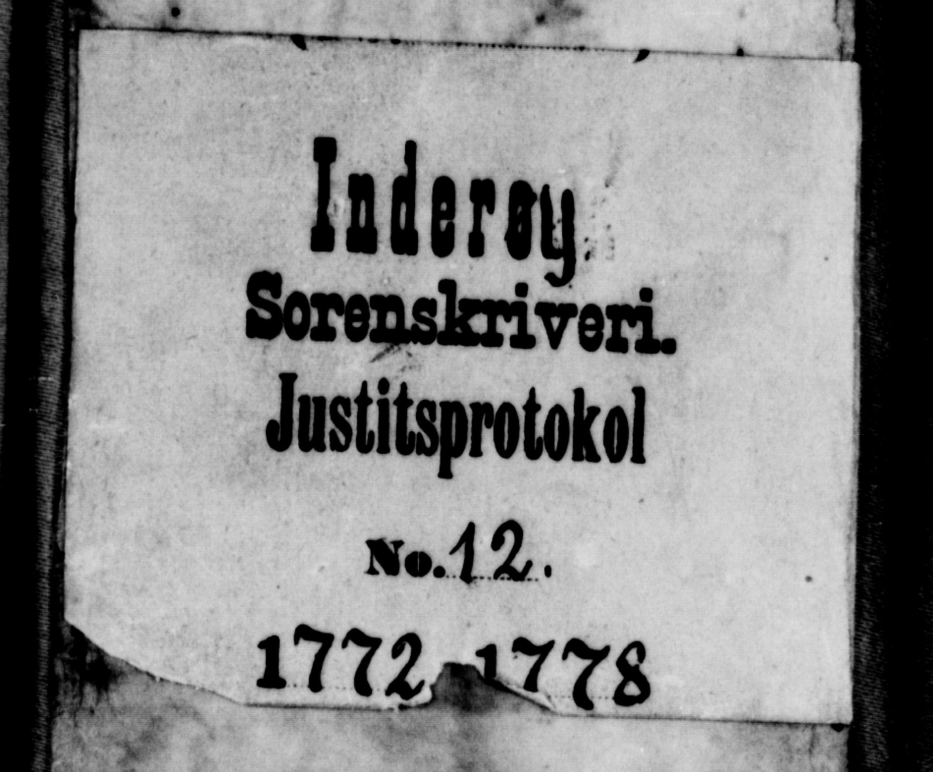 Inderøy sorenskriveri, AV/SAT-A-4147/1/1/1A/L0011: Tingbok, 1772-1778