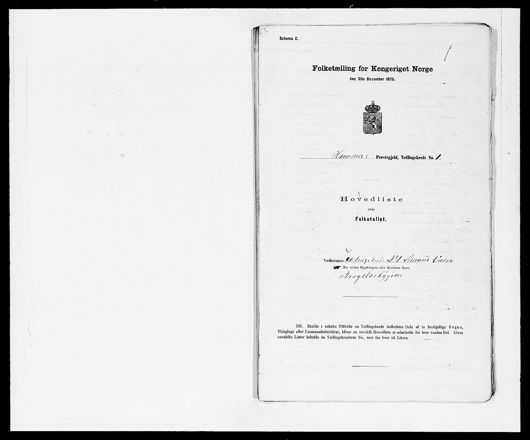 SAB, Folketelling 1875 for 1254P Hamre prestegjeld, 1875, s. 2