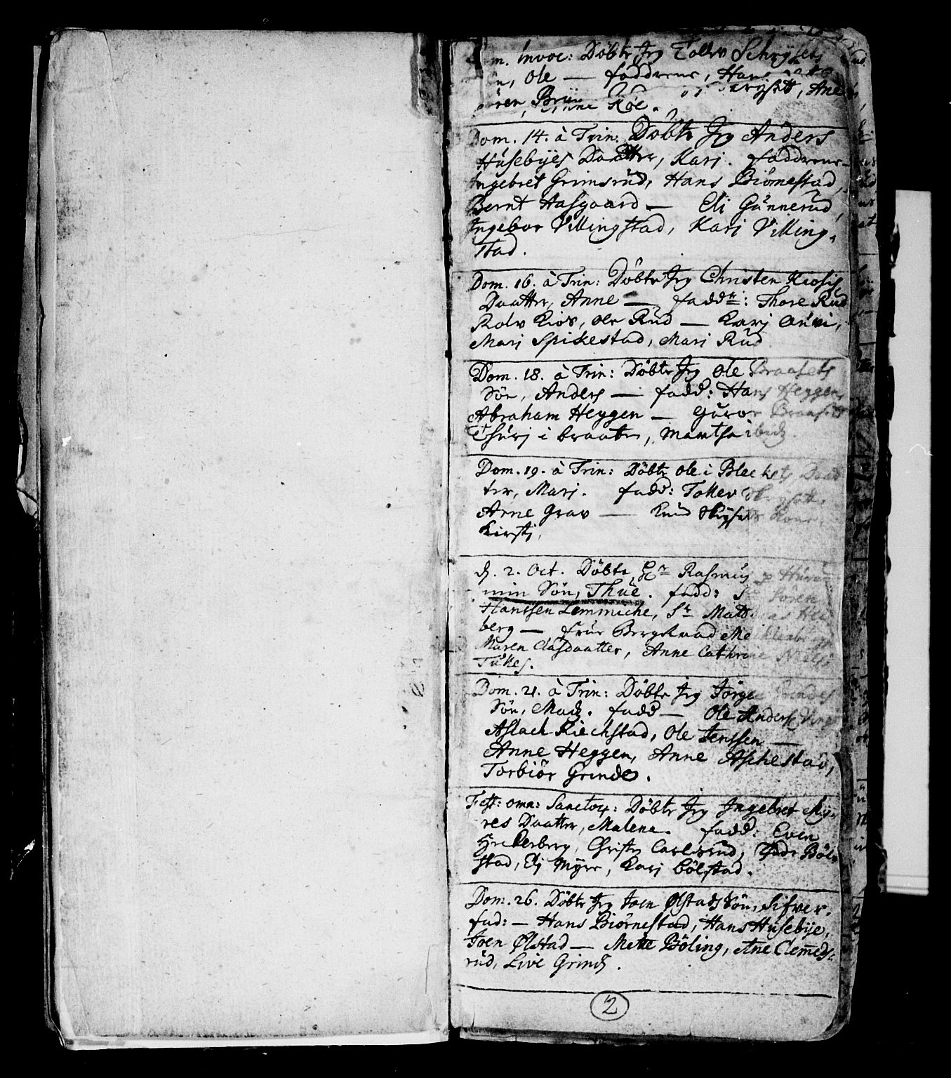 Røyken kirkebøker, SAKO/A-241/F/Fa/L0001: Ministerialbok nr. 1, 1701-1730, s. 2