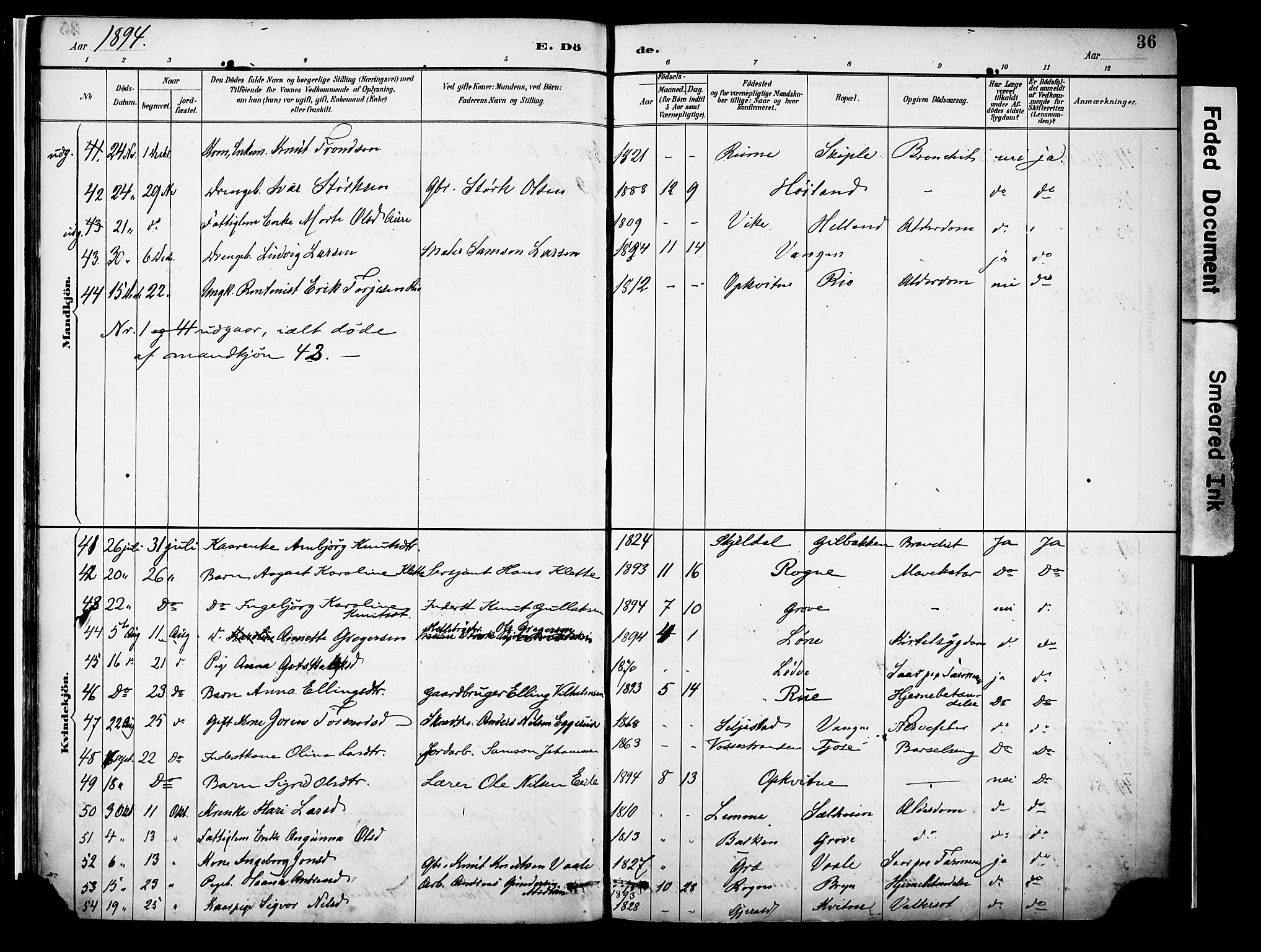 Voss sokneprestembete, AV/SAB-A-79001/H/Haa: Ministerialbok nr. A 22, 1887-1909, s. 36
