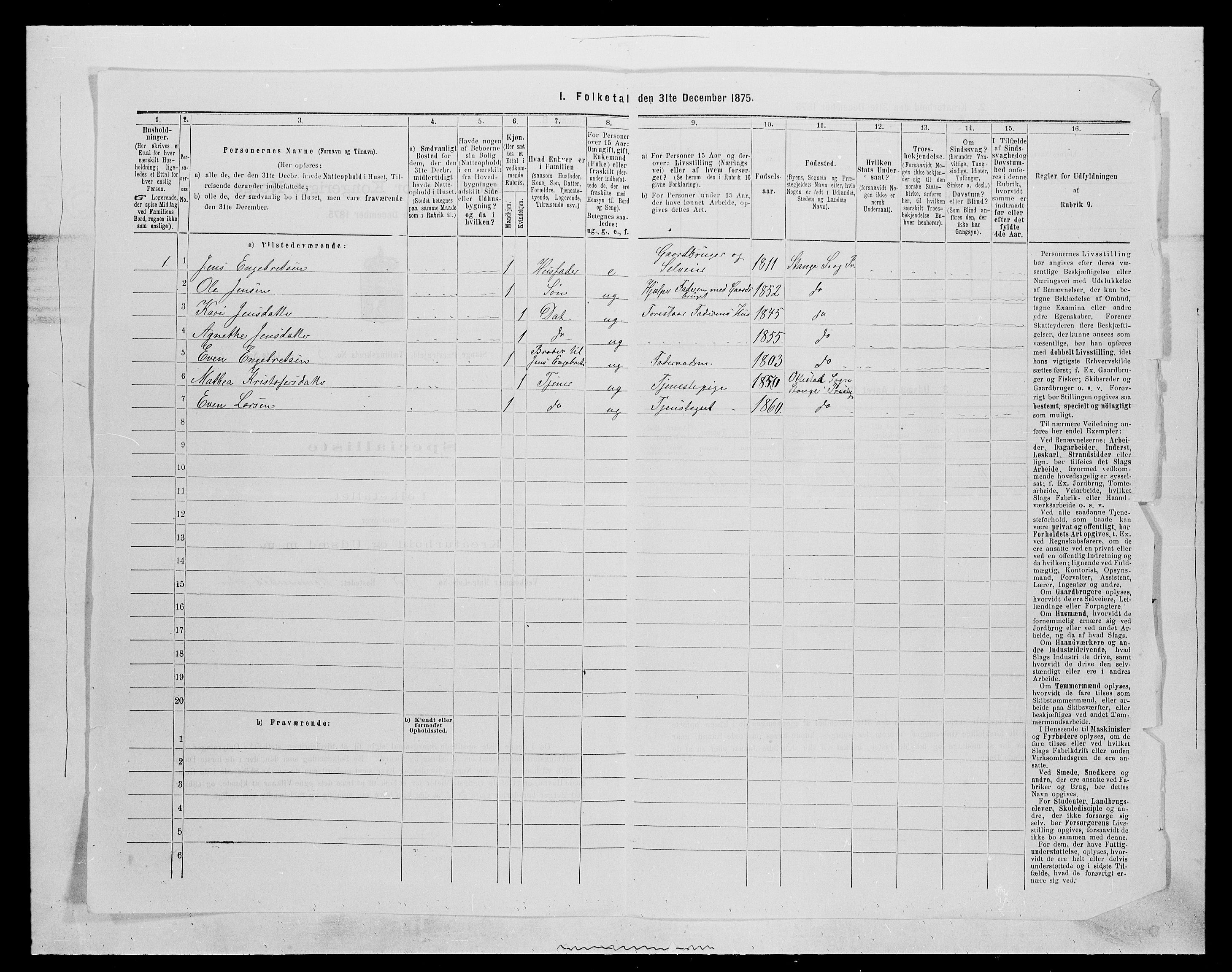 SAH, Folketelling 1875 for 0417P Stange prestegjeld, 1875, s. 932