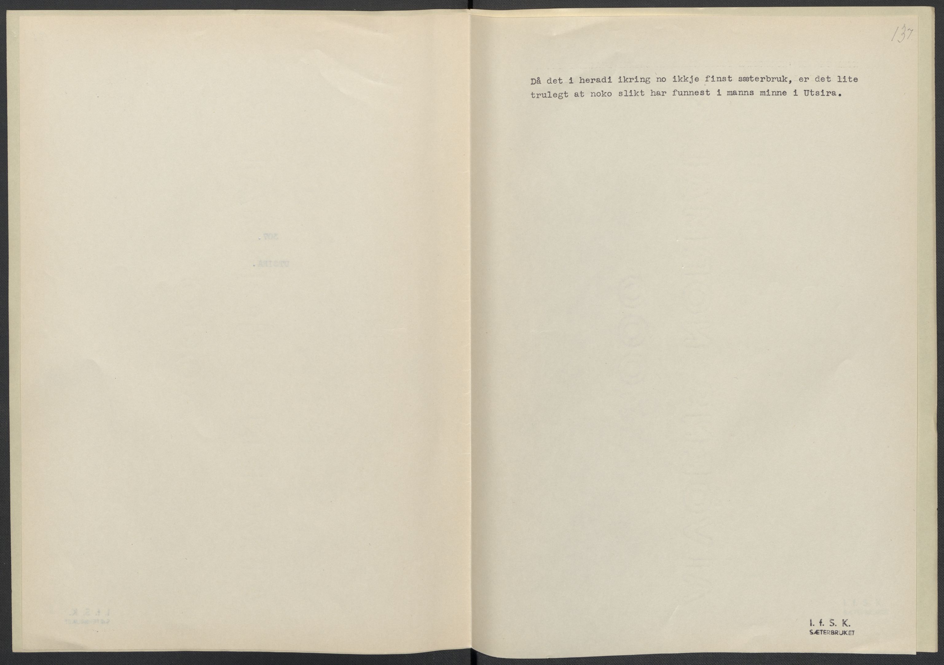 Instituttet for sammenlignende kulturforskning, AV/RA-PA-0424/F/Fc/L0009/0002: Eske B9: / Rogaland (perm XXIII), 1932-1938, s. 137