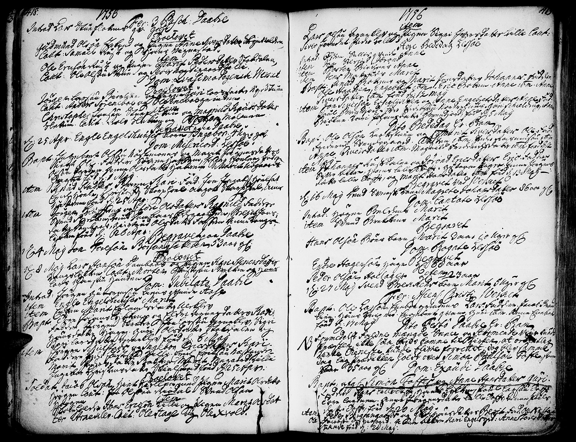 Lesja prestekontor, AV/SAH-PREST-068/H/Ha/Haa/L0002: Ministerialbok nr. 2, 1732-1776, s. 418-419