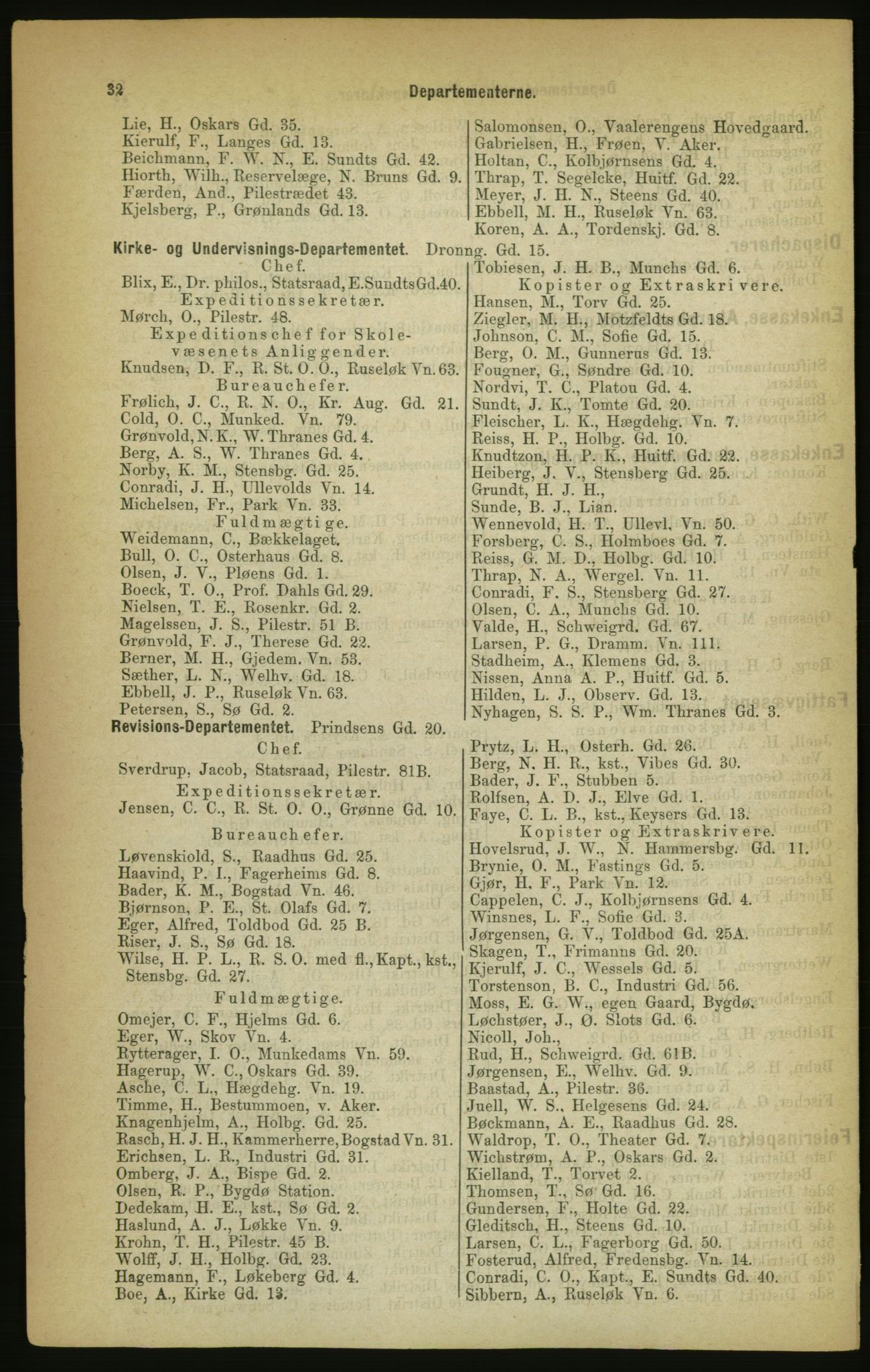 Kristiania/Oslo adressebok, PUBL/-, 1888, s. 32