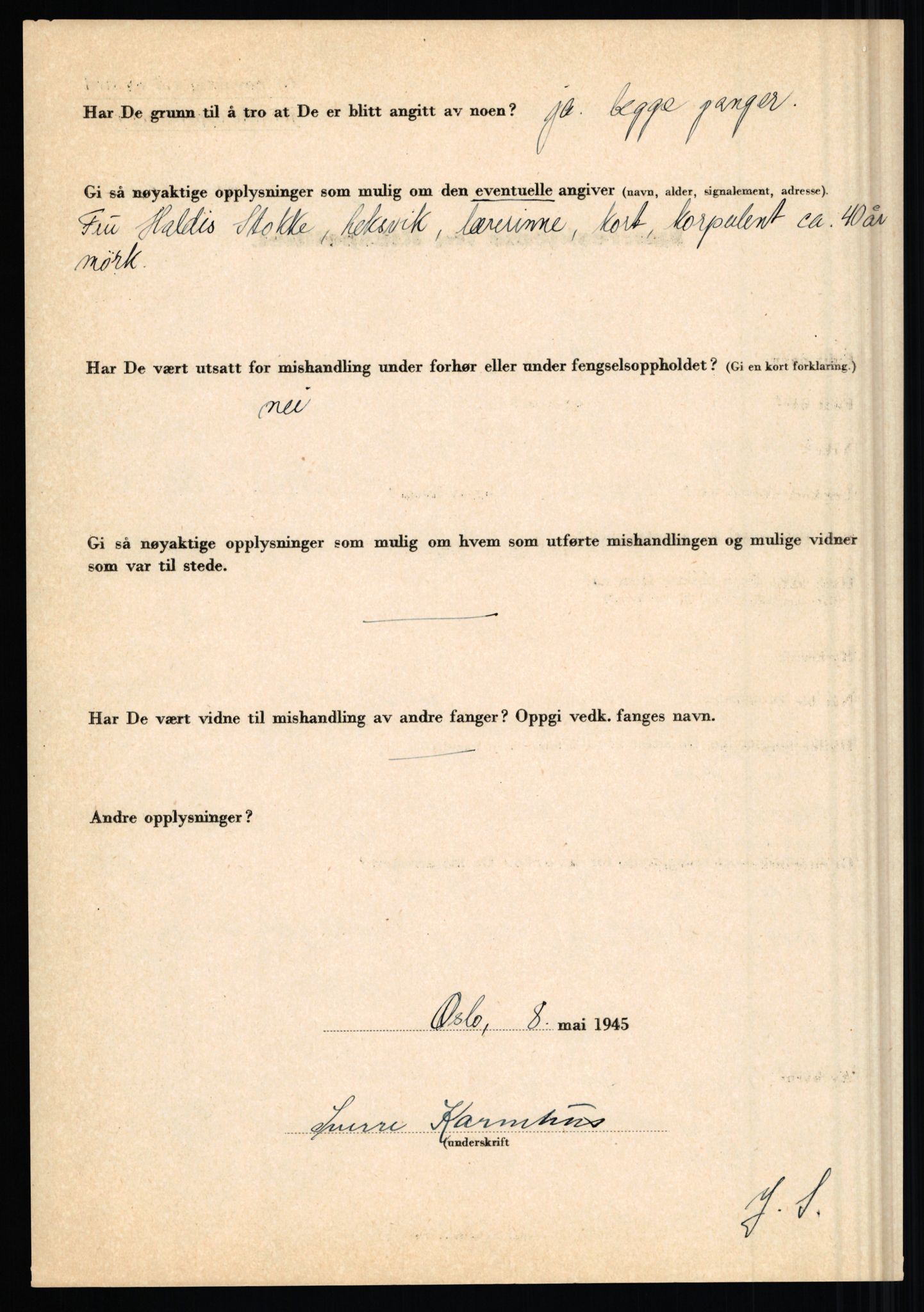 Rikspolitisjefen, AV/RA-S-1560/L/L0009: Karlsen, Aksel Emanuel - Kristiansen, Øivind Vetre, 1940-1945, s. 160