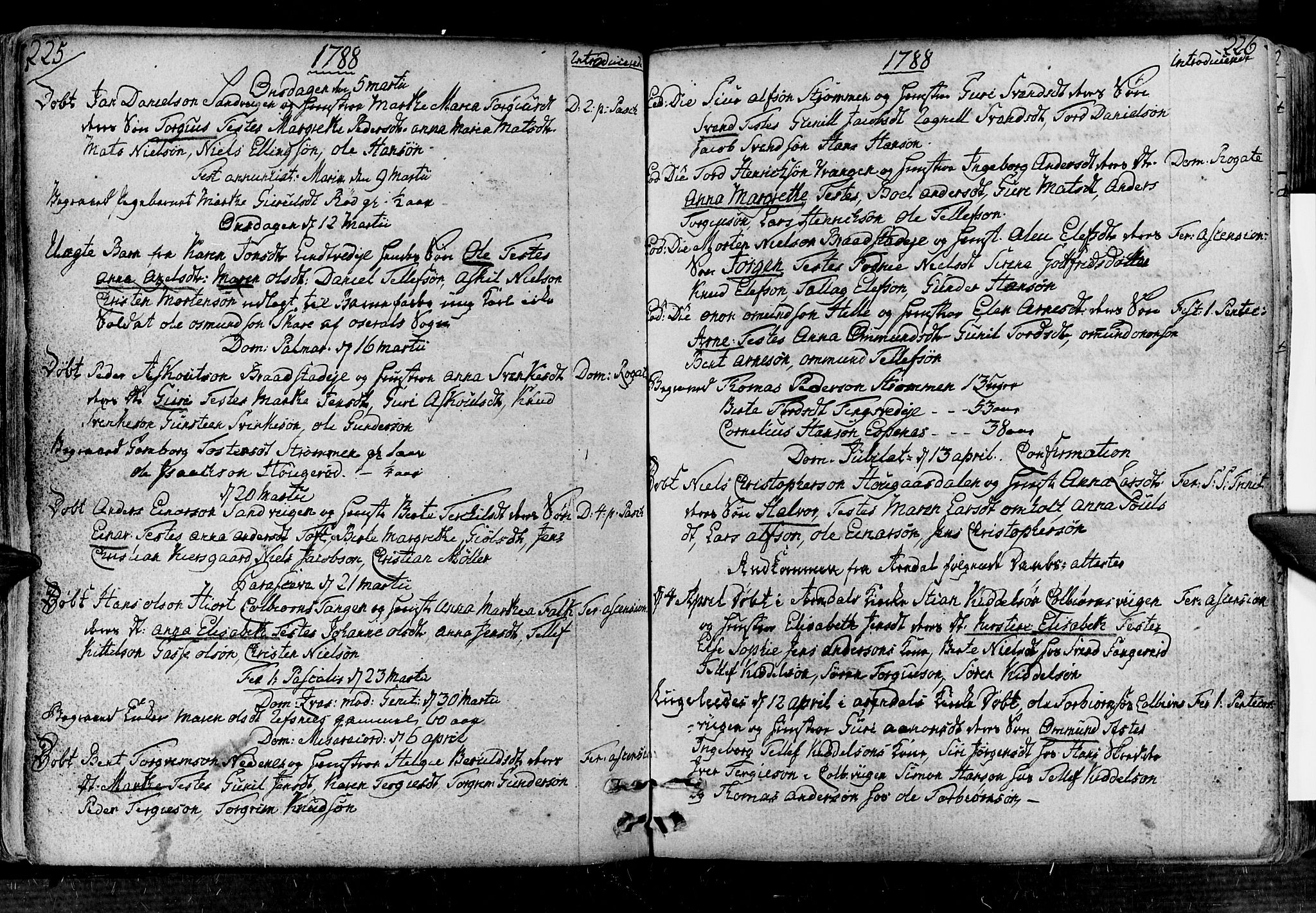 Øyestad sokneprestkontor, AV/SAK-1111-0049/F/Fa/L0008: Ministerialbok nr. A 8, 1777-1804, s. 225-226