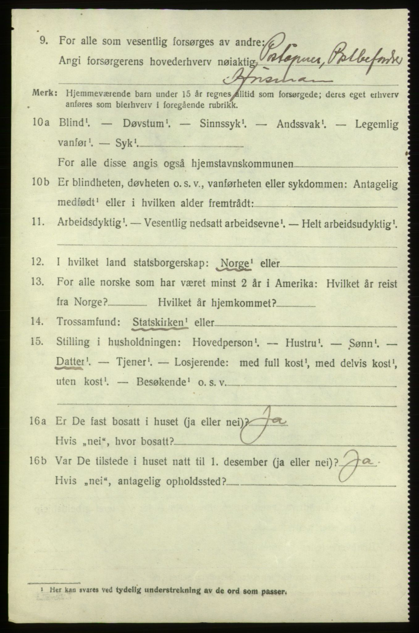 SAB, Folketelling 1920 for 1222 Fitjar herred, 1920, s. 3289