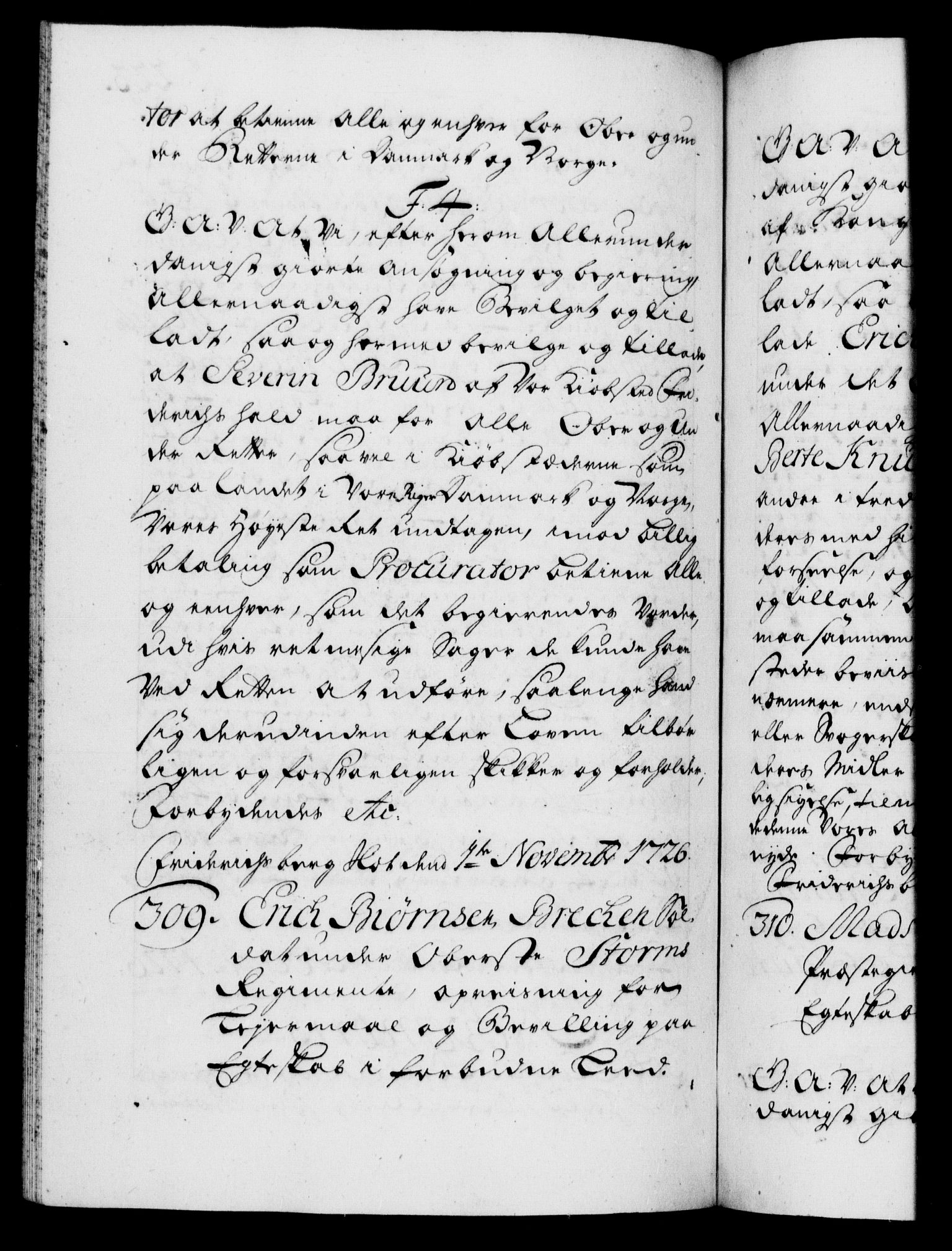 Danske Kanselli 1572-1799, RA/EA-3023/F/Fc/Fca/Fcaa/L0025: Norske registre, 1726-1728, s. 223b