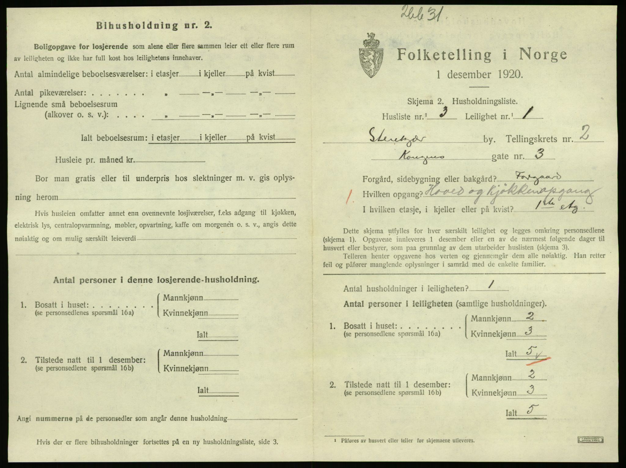 SAT, Folketelling 1920 for 1702 Steinkjer ladested, 1920, s. 1446