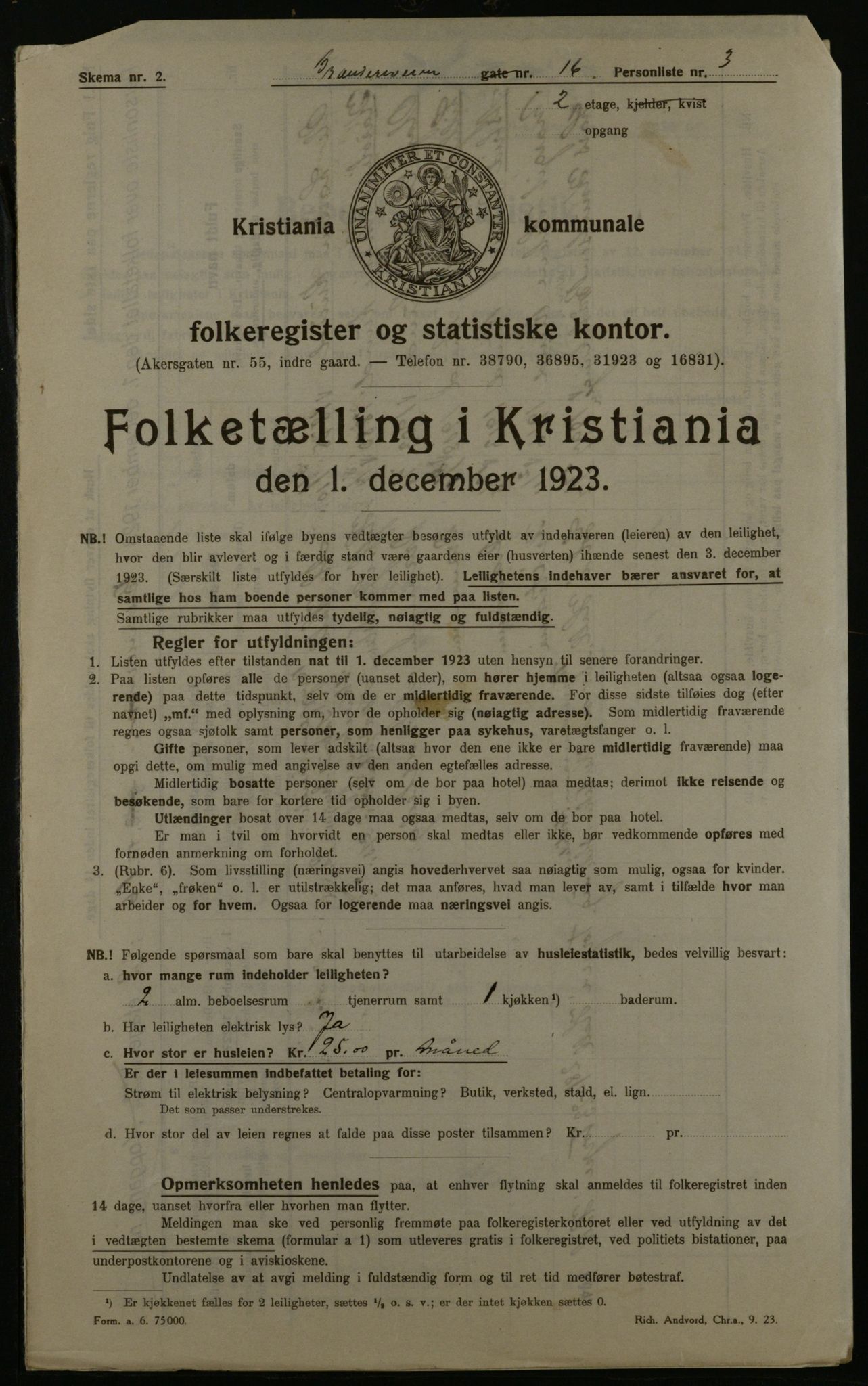 OBA, Kommunal folketelling 1.12.1923 for Kristiania, 1923, s. 11143