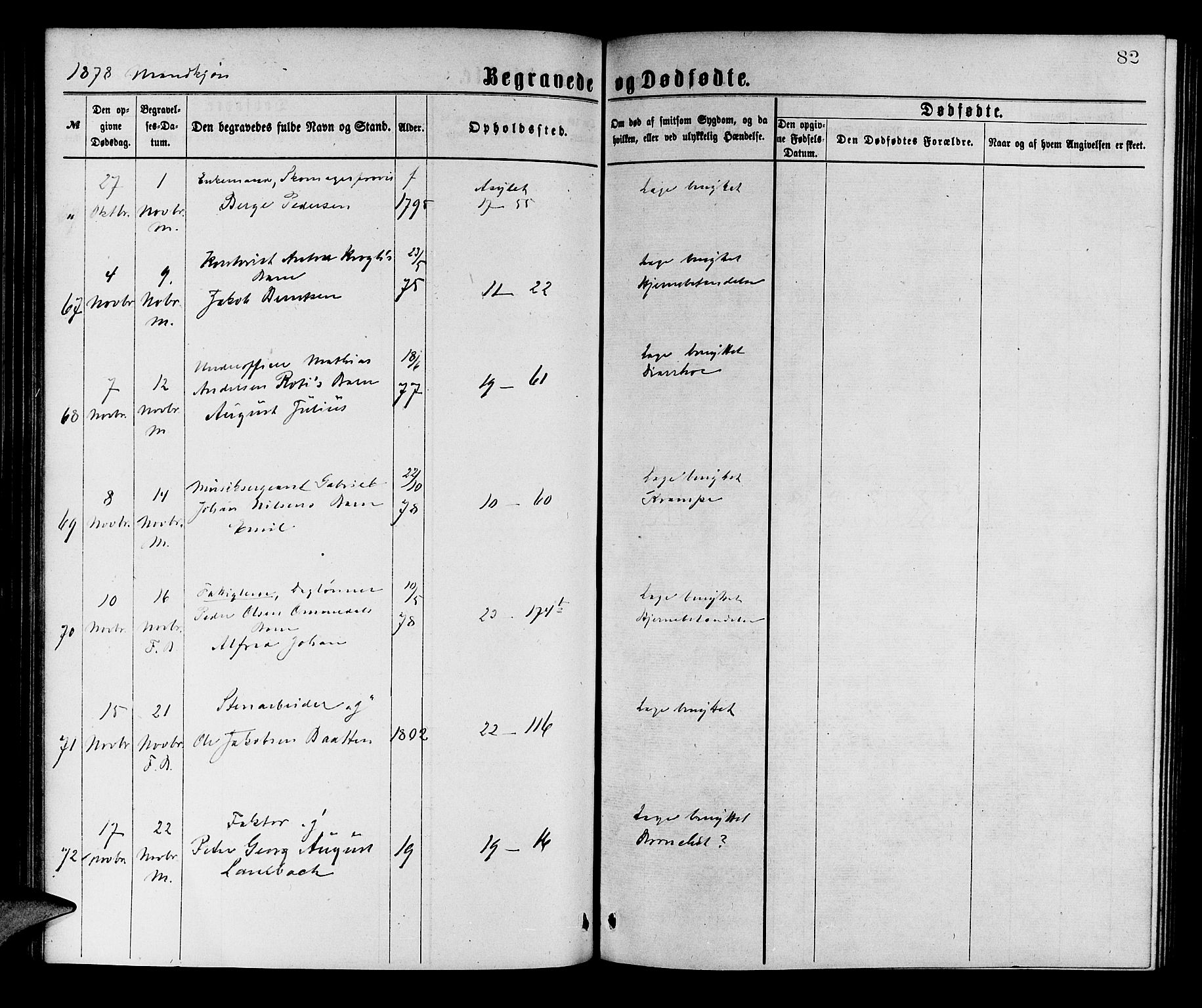 Korskirken sokneprestembete, AV/SAB-A-76101/H/Hab: Klokkerbok nr. E 3, 1871-1883, s. 82