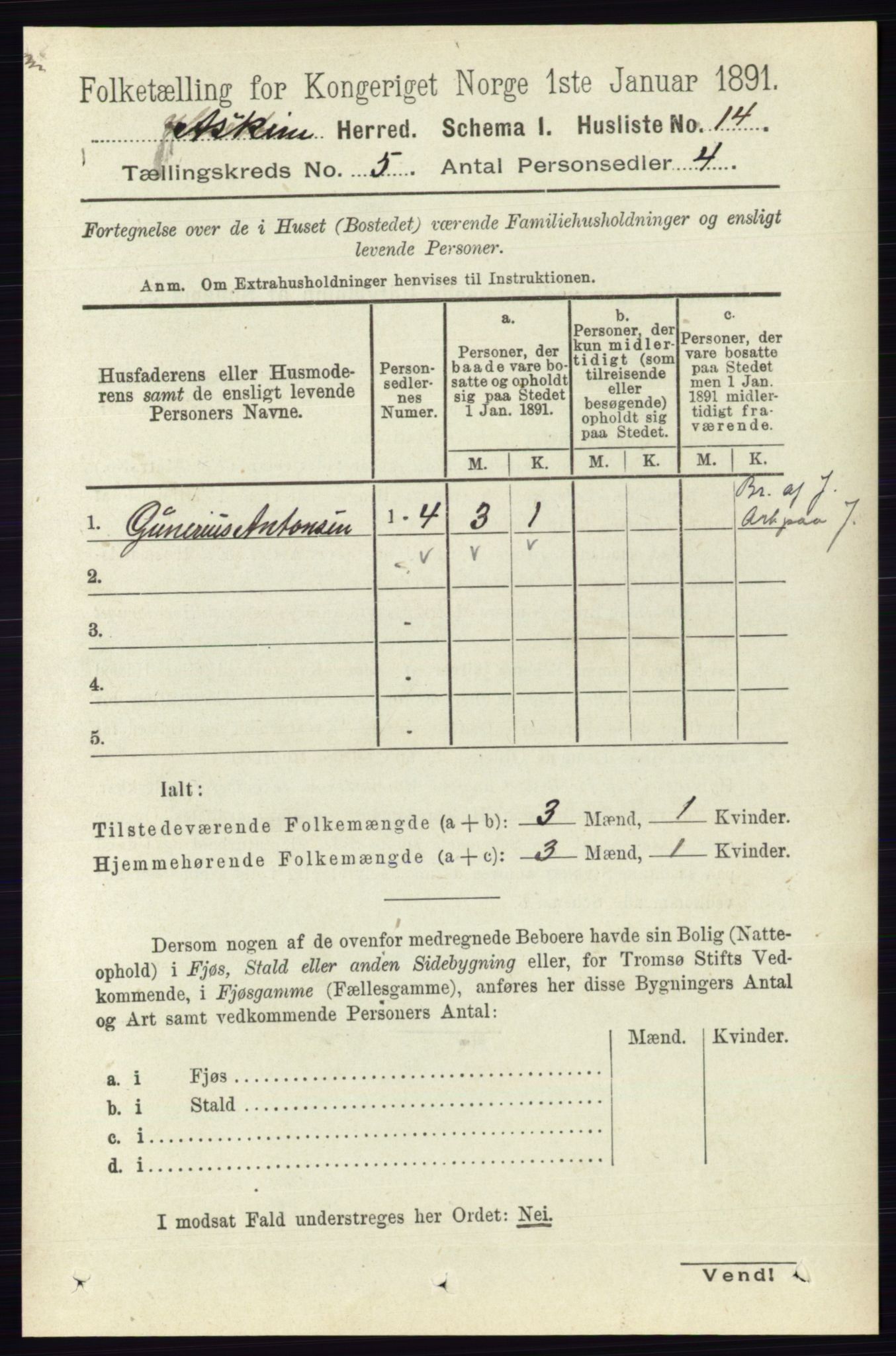 RA, Folketelling 1891 for 0124 Askim herred, 1891, s. 587