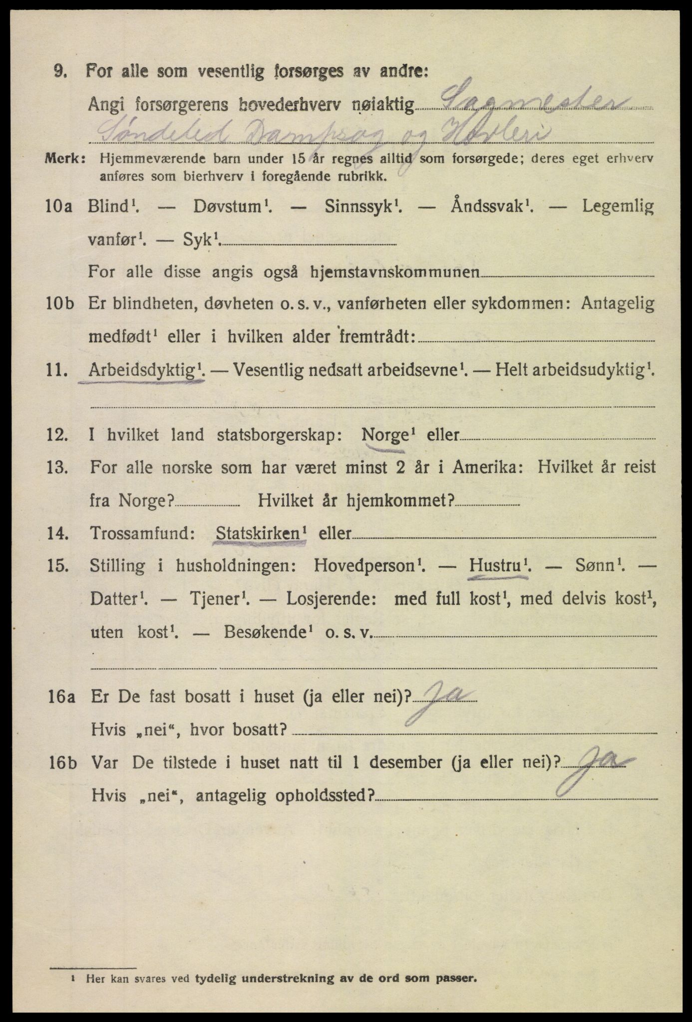 SAK, Folketelling 1920 for 0913 Søndeled herred, 1920, s. 5326
