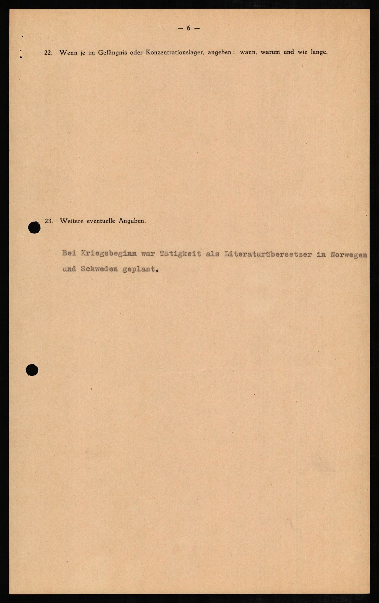 Forsvaret, Forsvarets overkommando II, AV/RA-RAFA-3915/D/Db/L0007: CI Questionaires. Tyske okkupasjonsstyrker i Norge. Tyskere., 1945-1946, s. 412