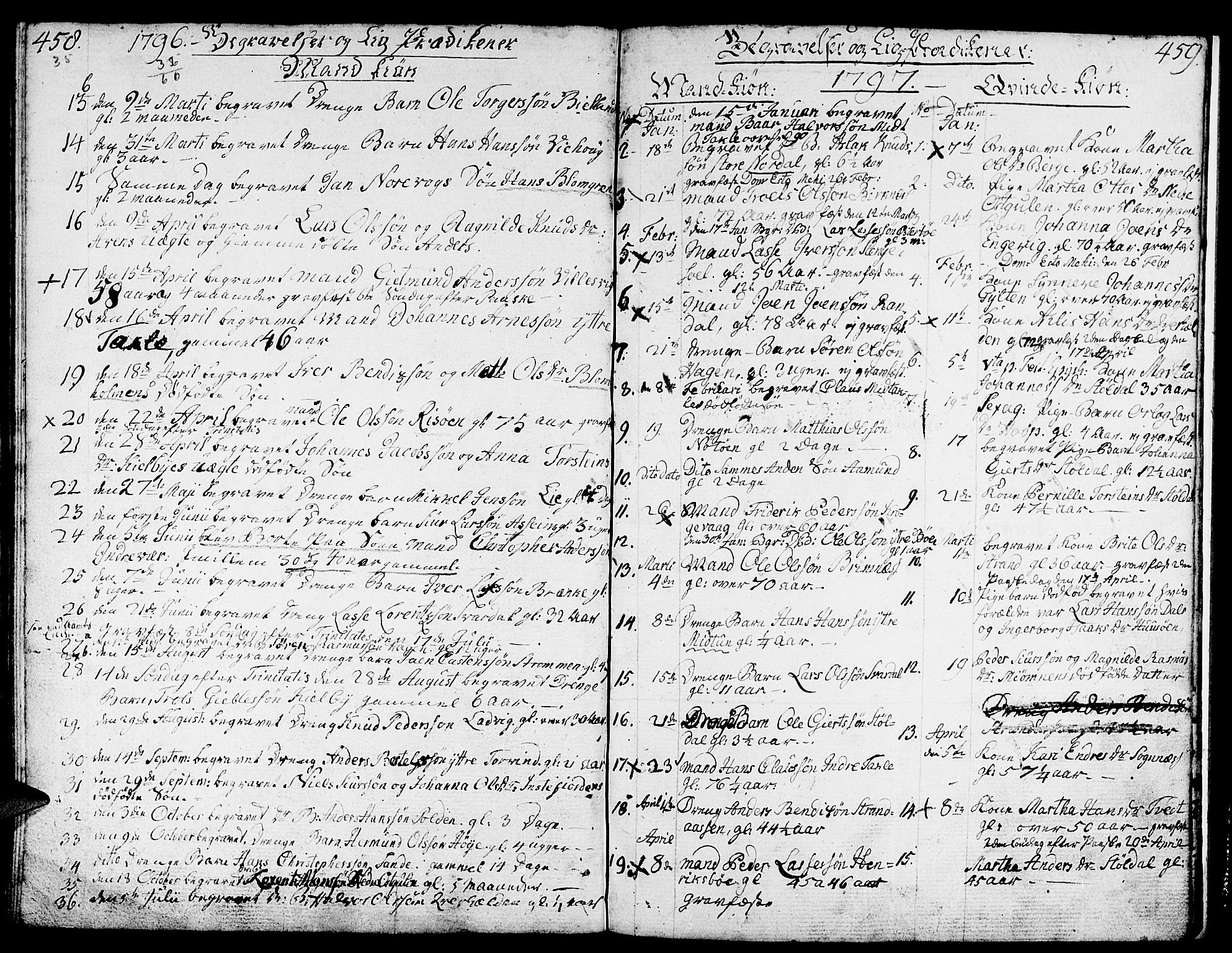 Gulen sokneprestembete, AV/SAB-A-80201/H/Haa/Haaa/L0015: Ministerialbok nr. A 15, 1788-1798, s. 458-459