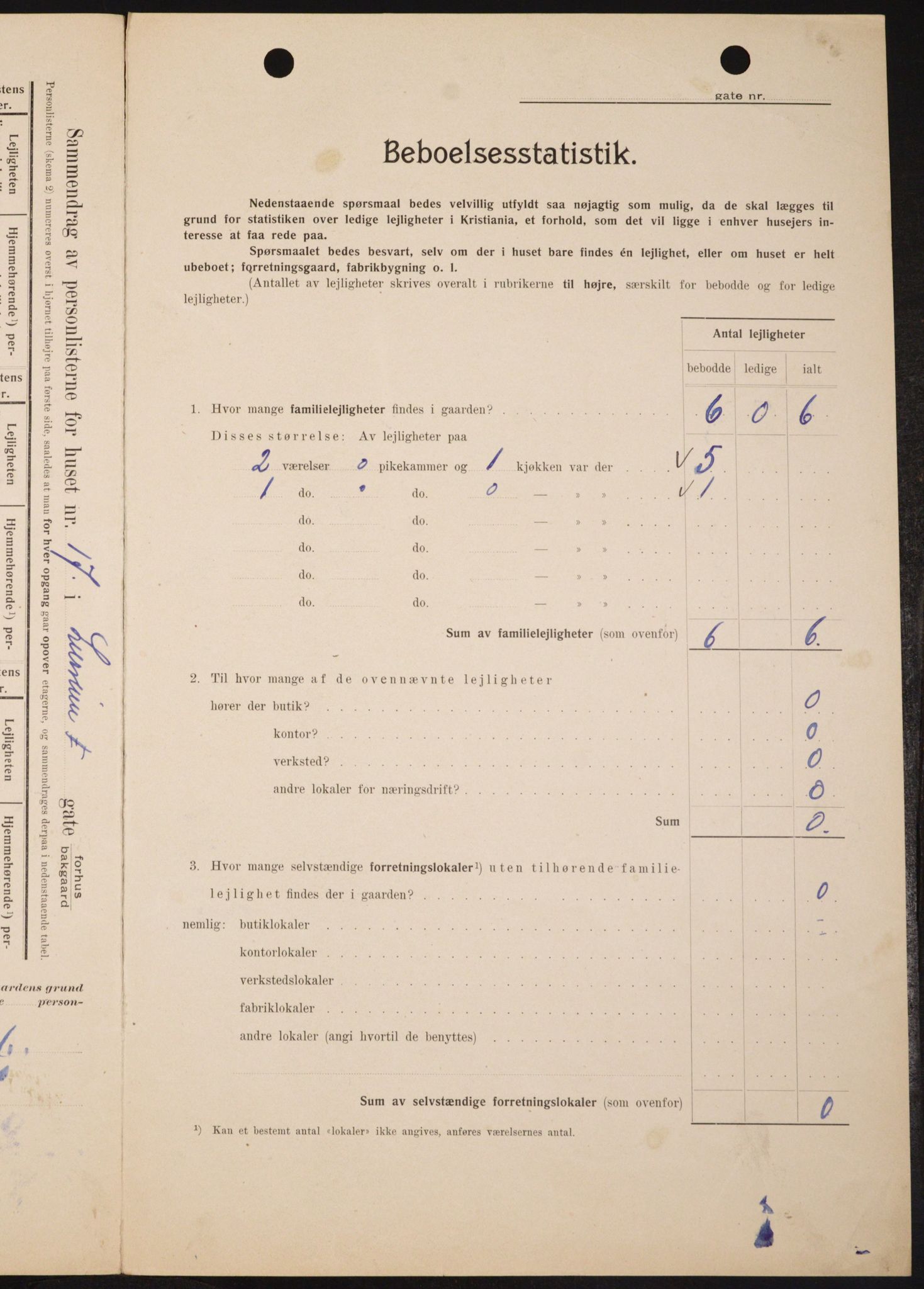 OBA, Kommunal folketelling 1.2.1909 for Kristiania kjøpstad, 1909, s. 52482