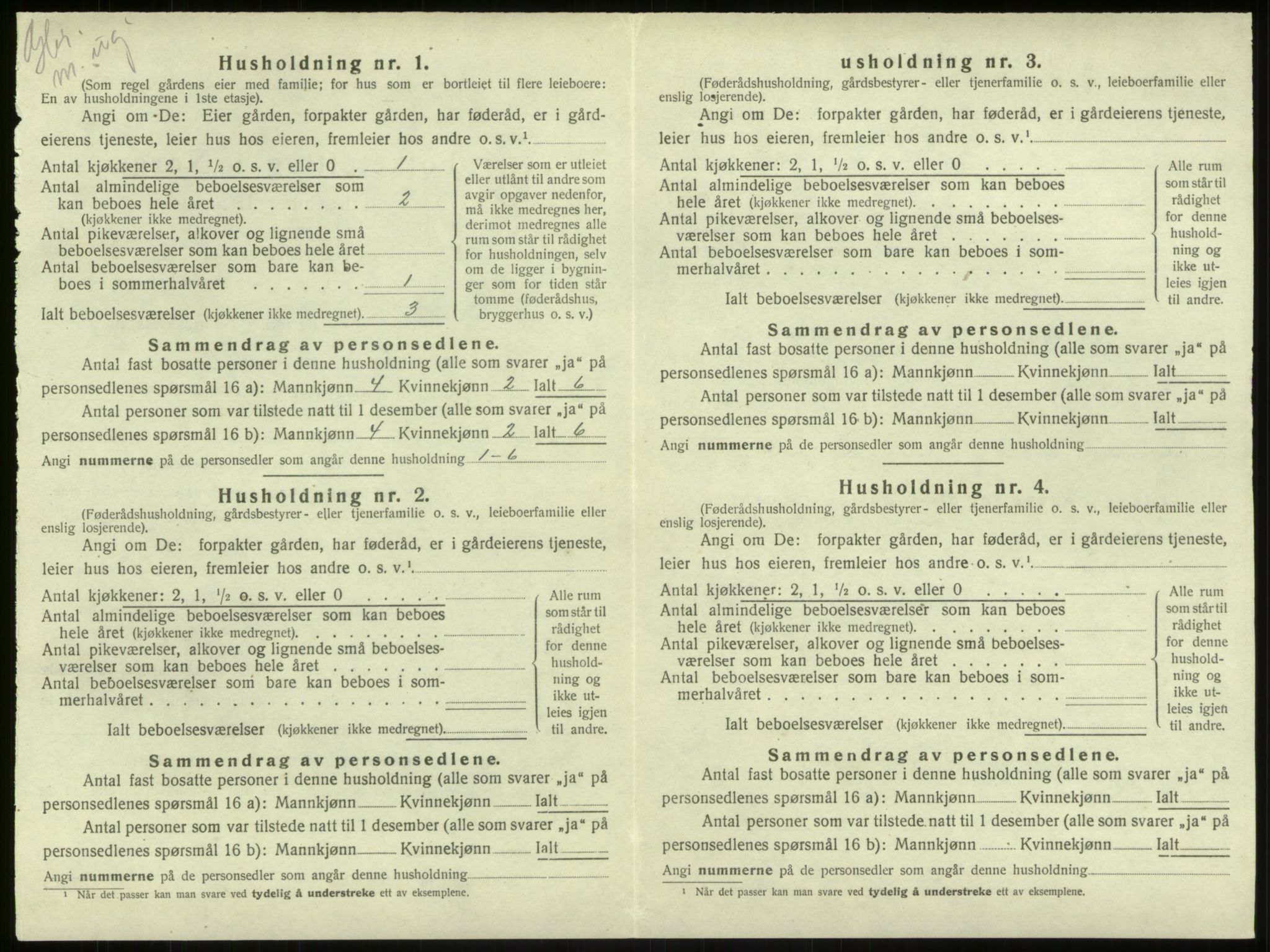 SAB, Folketelling 1920 for 1250 Haus herred, 1920, s. 248