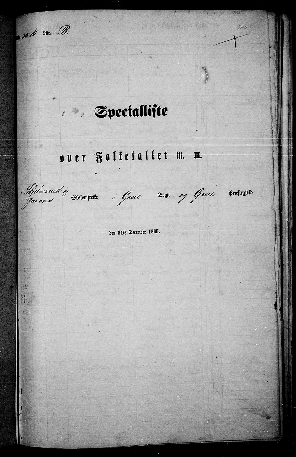 RA, Folketelling 1865 for 0423P Grue prestegjeld, 1865, s. 240