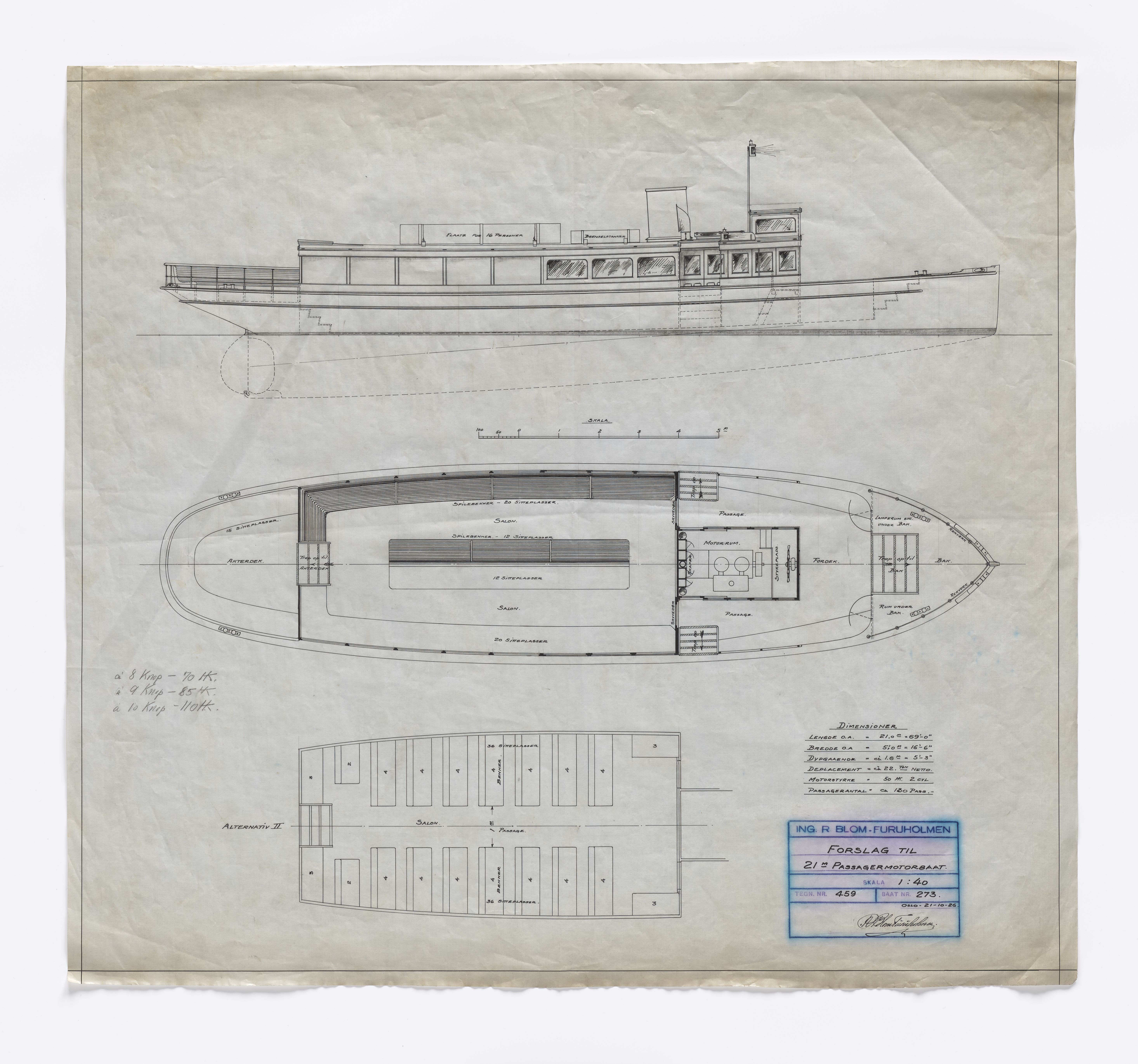 Furuholmen & Scheen, AFM/OM-1003/T/Ta/L0001/0001: Passasjerkrysser / Furuholmen, 1926-1949