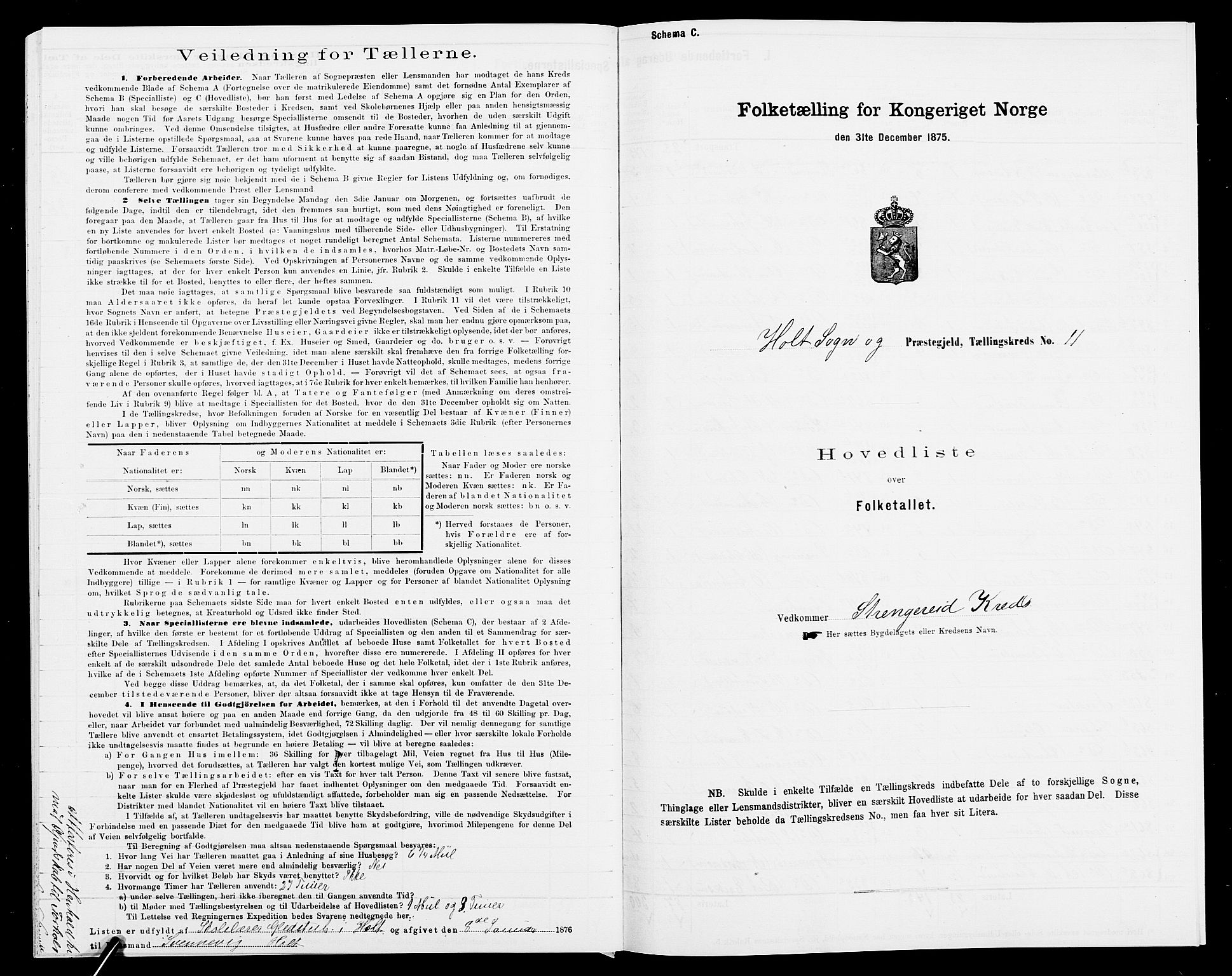 SAK, Folketelling 1875 for 0914L Holt prestegjeld, Holt sokn, 1875, s. 39
