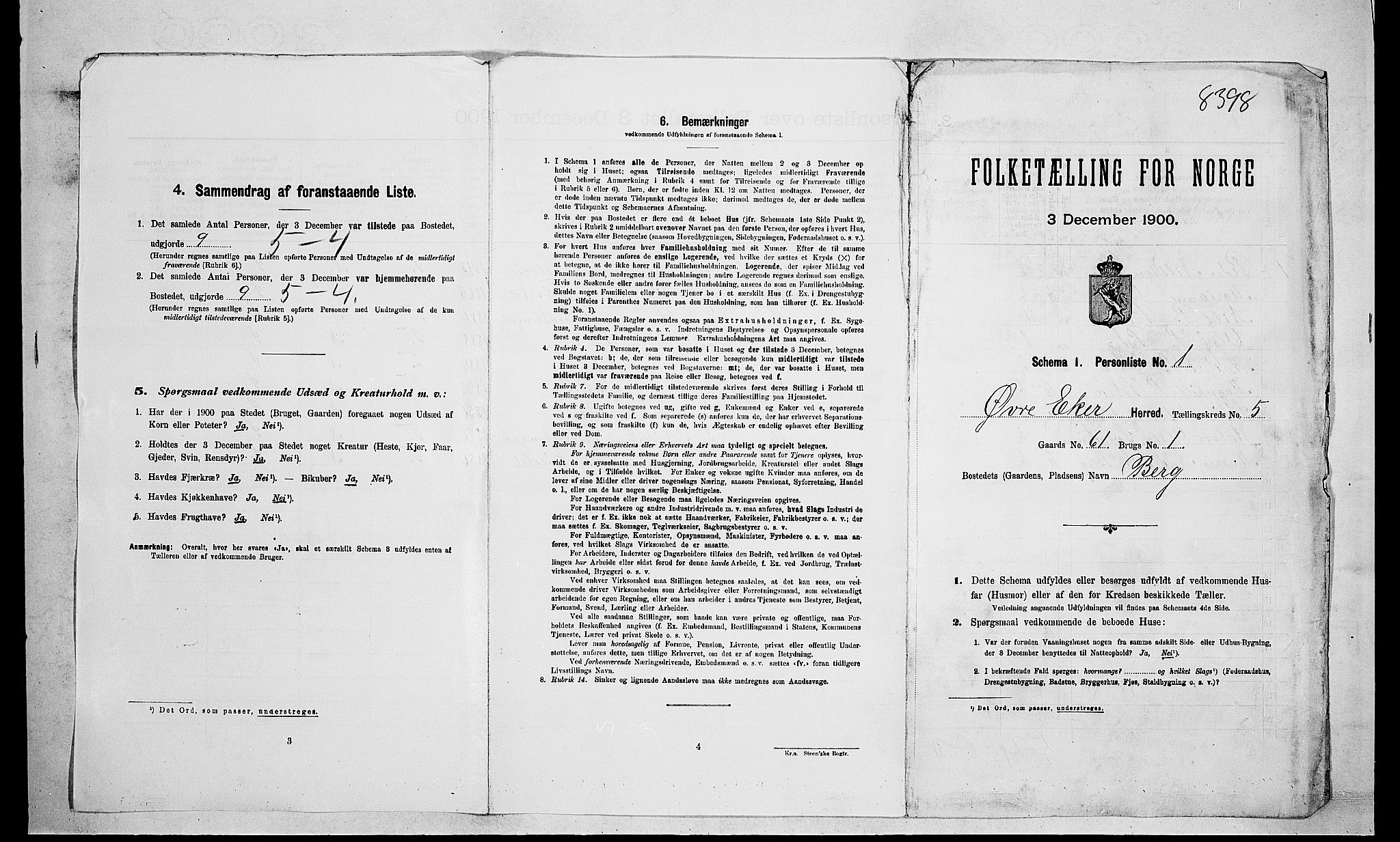 RA, Folketelling 1900 for 0624 Øvre Eiker herred, 1900, s. 808