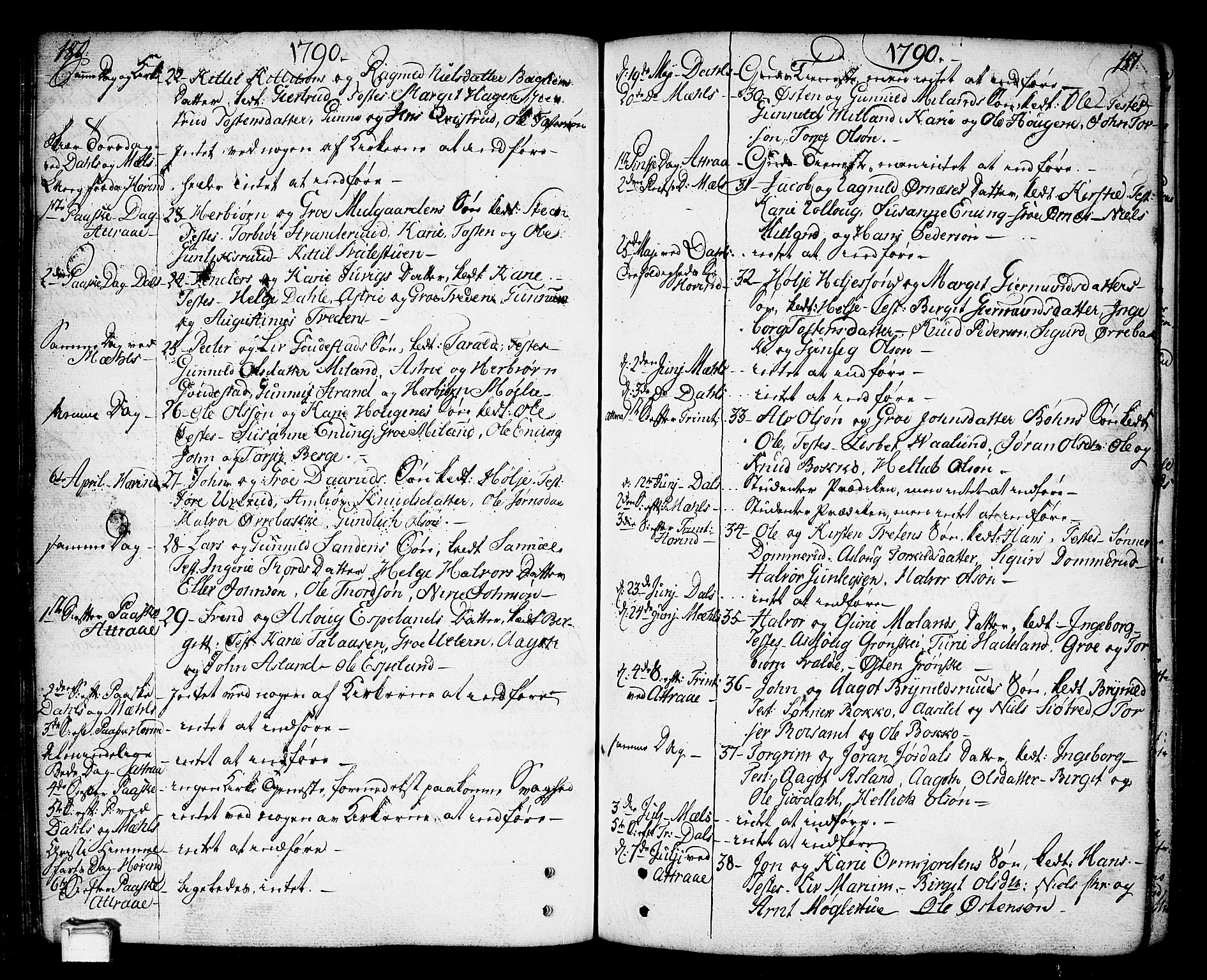 Tinn kirkebøker, AV/SAKO-A-308/F/Fa/L0002: Ministerialbok nr. I 2, 1757-1810, s. 180-181