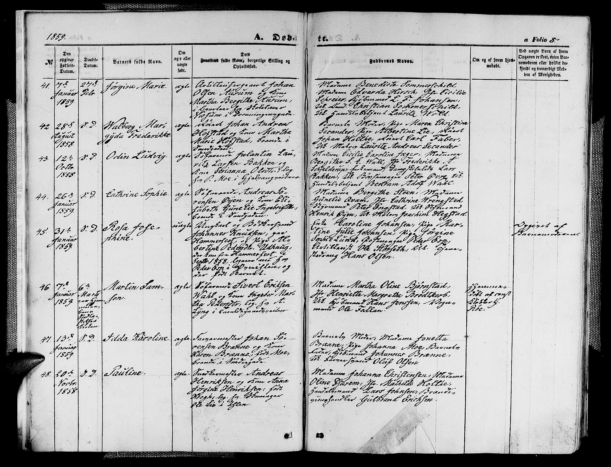 Ministerialprotokoller, klokkerbøker og fødselsregistre - Sør-Trøndelag, SAT/A-1456/602/L0139: Klokkerbok nr. 602C07, 1859-1864, s. 8