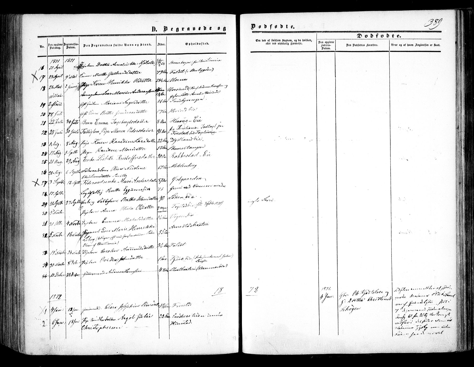 Nes prestekontor Kirkebøker, AV/SAO-A-10410/F/Fa/L0008: Ministerialbok nr. I 8, 1859-1874, s. 389