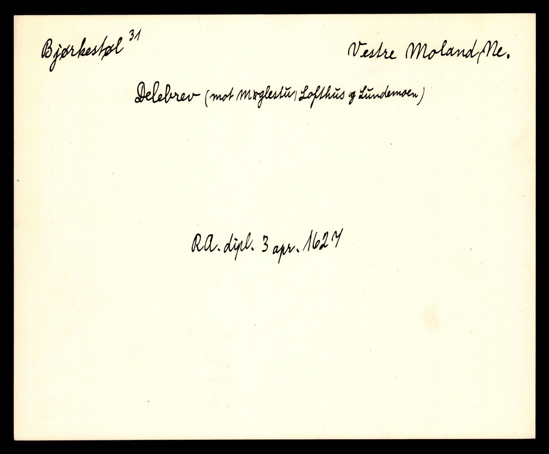 Riksarkivets diplomsamling, AV/RA-EA-5965/F35/F35e/L0023: Registreringssedler Aust-Agder 1, 1400-1700, s. 543