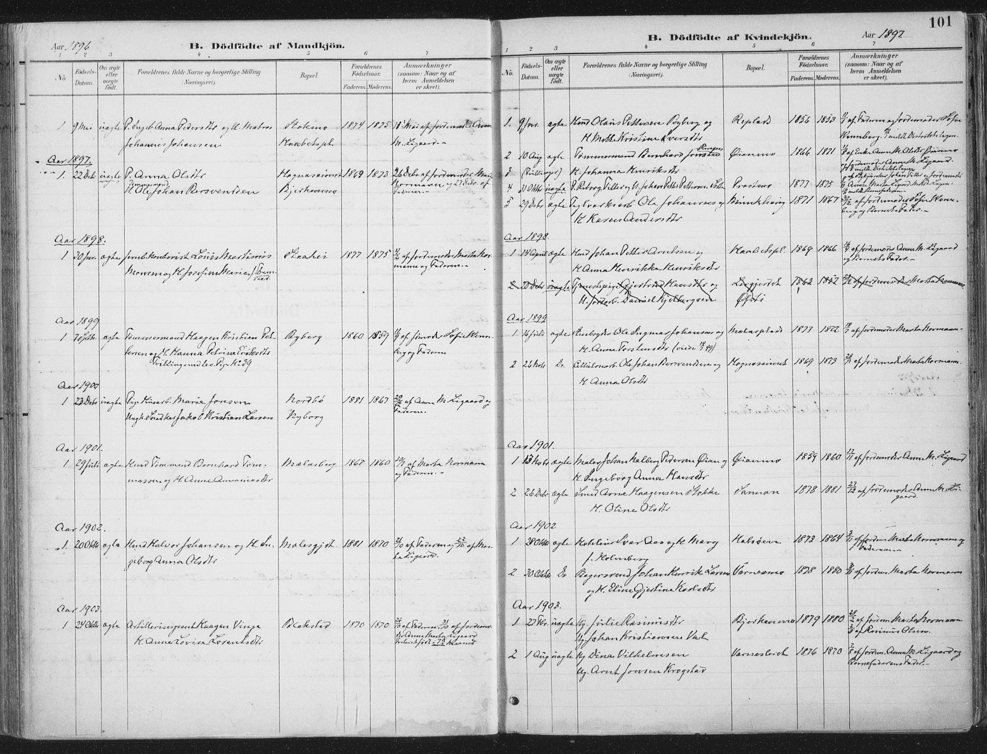 Ministerialprotokoller, klokkerbøker og fødselsregistre - Nord-Trøndelag, SAT/A-1458/709/L0082: Ministerialbok nr. 709A22, 1896-1916, s. 101