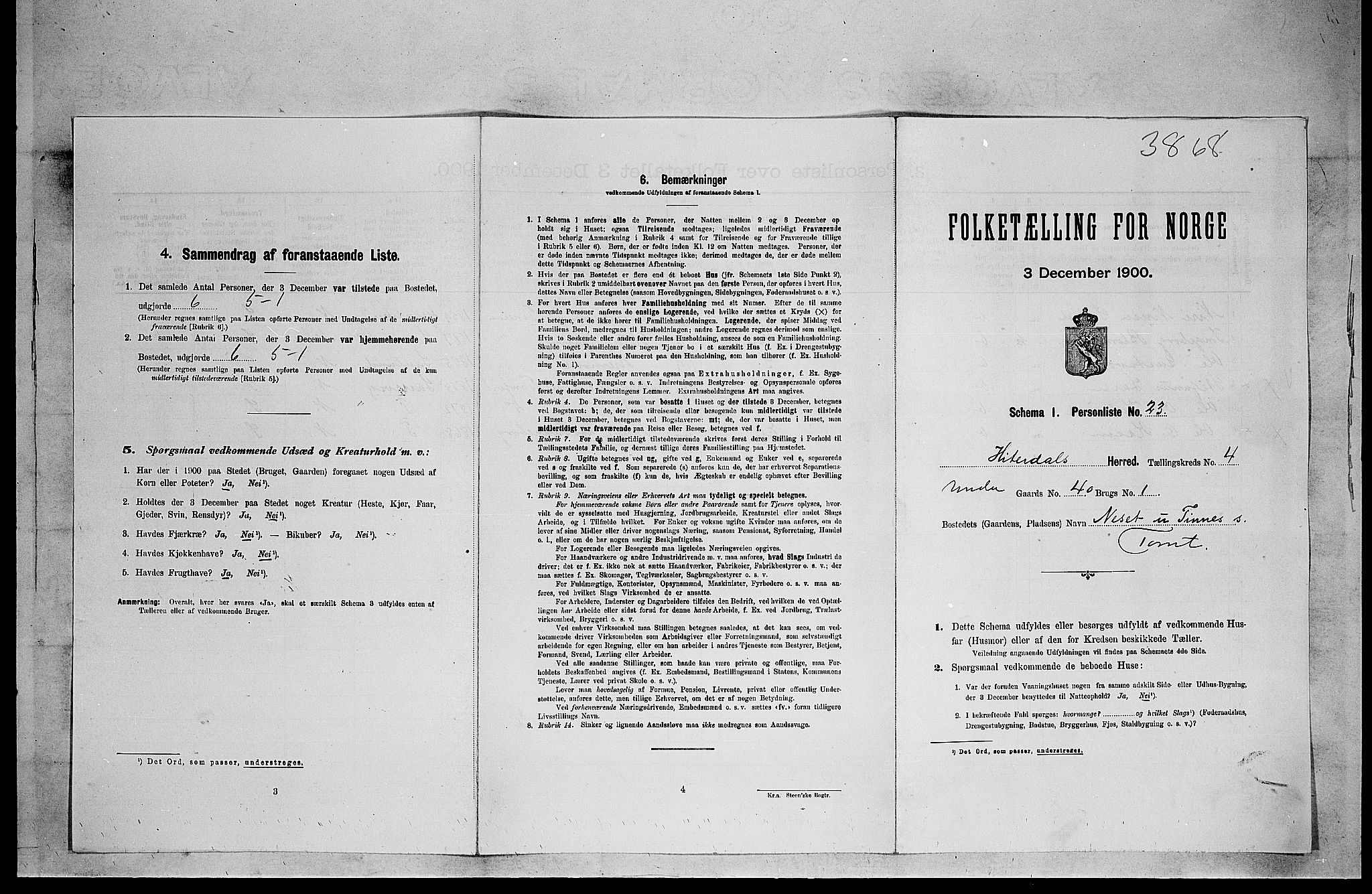 SAKO, Folketelling 1900 for 0823 Heddal herred, 1900, s. 546