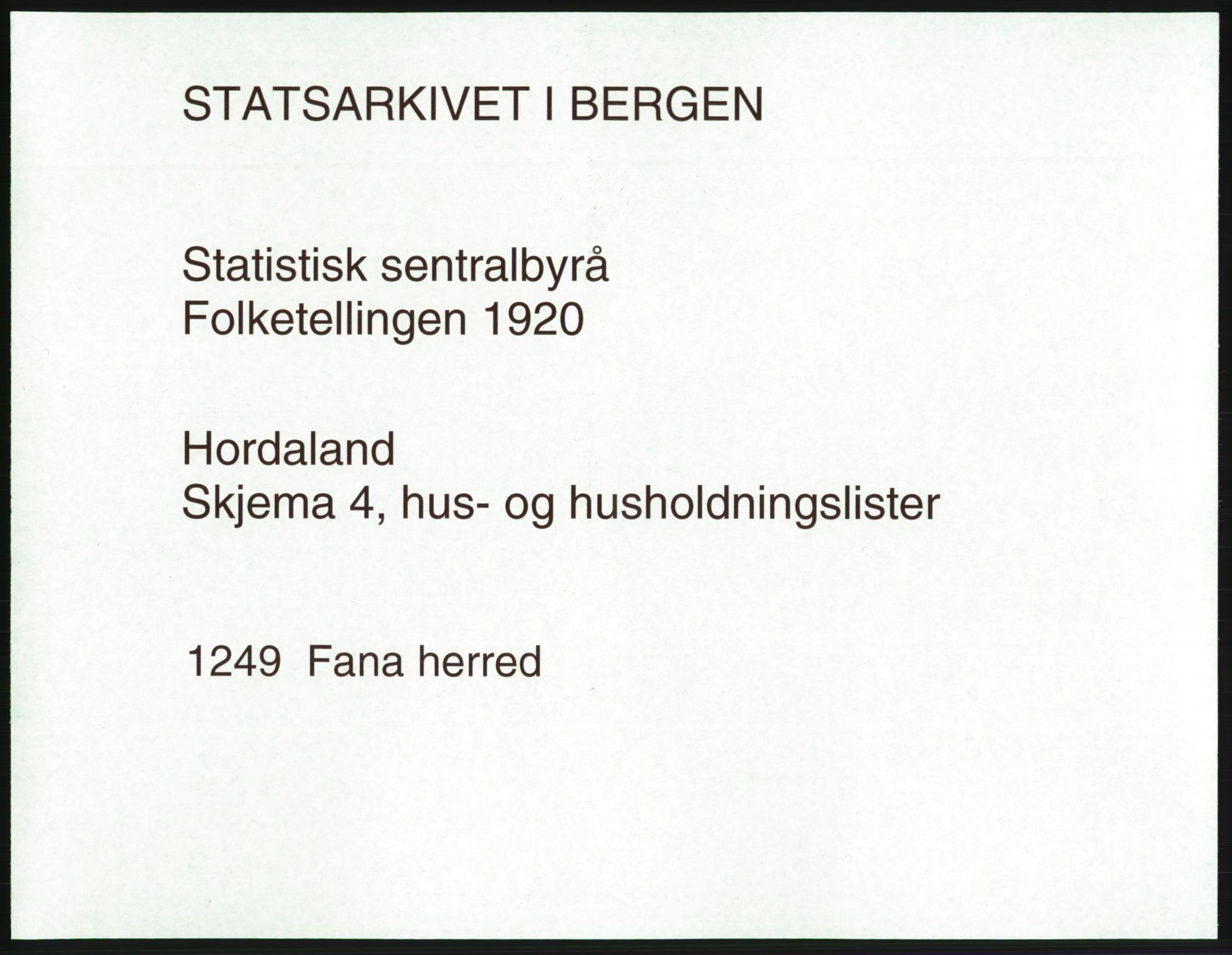 SAB, Folketelling 1920 for 1249 Fana herred, 1920, s. 92