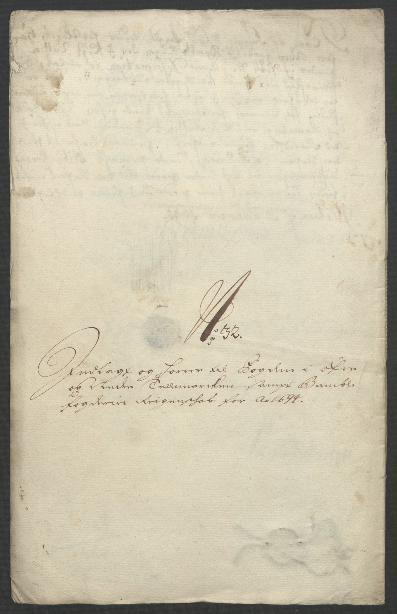 Rentekammeret inntil 1814, Reviderte regnskaper, Fogderegnskap, AV/RA-EA-4092/R36/L2092: Fogderegnskap Øvre og Nedre Telemark og Bamble, 1694, s. 264