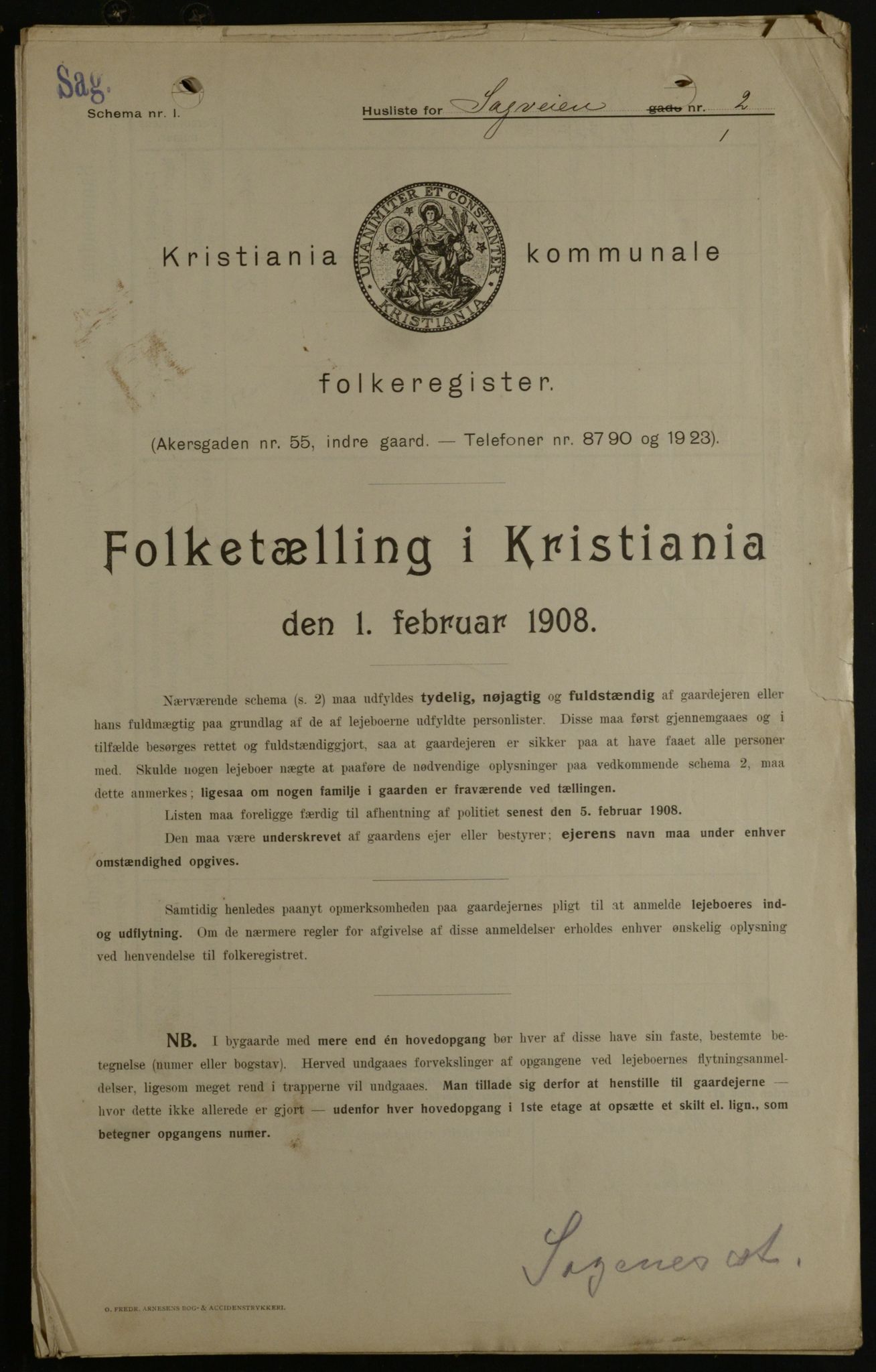 OBA, Kommunal folketelling 1.2.1908 for Kristiania kjøpstad, 1908, s. 77879